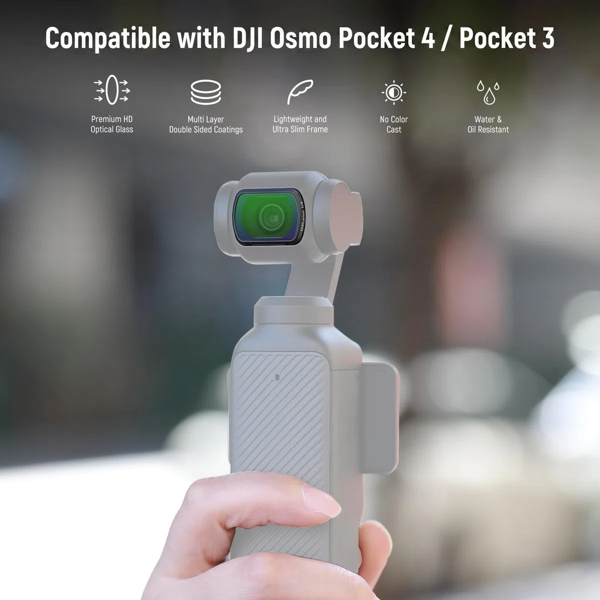 NEEWER Magnetyczny czarny filtr dyfuzji 1/4, kompatybilny z DJI OSMO Pocket 3, filtr efektu filmowego Mist Dreamy Cinematic Effect z ultracienką ramą i wielowarstwowym szkłem optycznym HD, 2