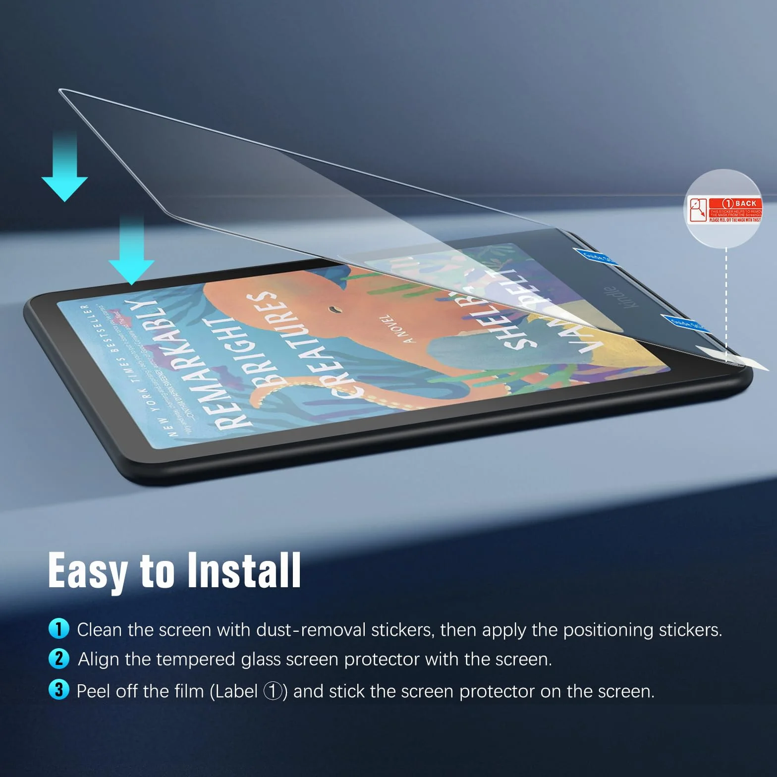 MoKo 1PC Anti-Glare and 2PCS Tempered Glass Screen Protector for 7'' Kindle Paperwhite 12th Generation 2024 and Kindle Colorsoft 2024 & 2025, Boox Go 7, Kobo Libra, 9H Anti-Bubble & Scratch HD Clear