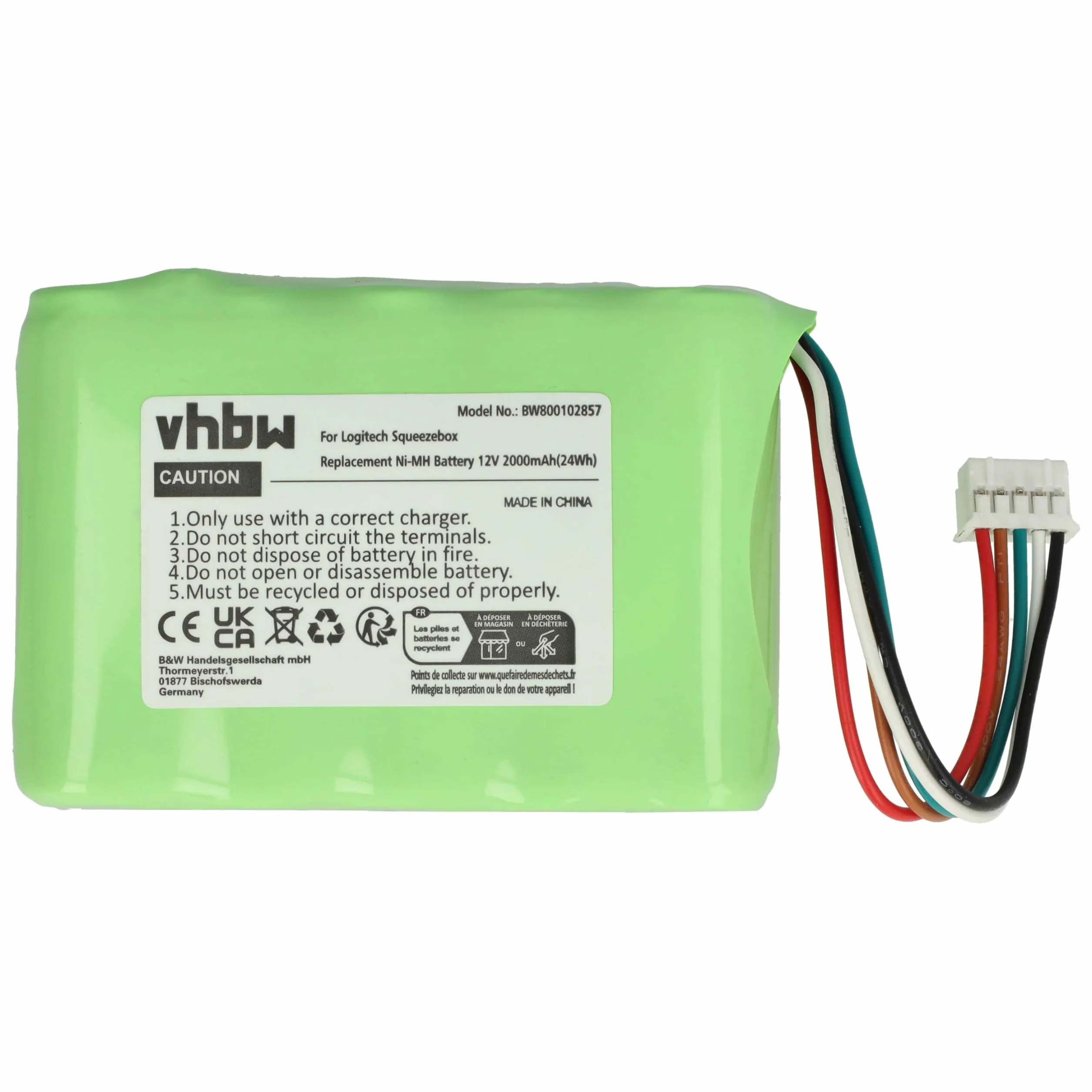 vhbw Akumulator kompatybilny z Logitech Squeezebox Radio XR0001 Digital Radio (2000 mAh, 12 V, NiMH) - zamiennik dla 533-000050, HRMR15/51, NT210AAHCB10YMXZ