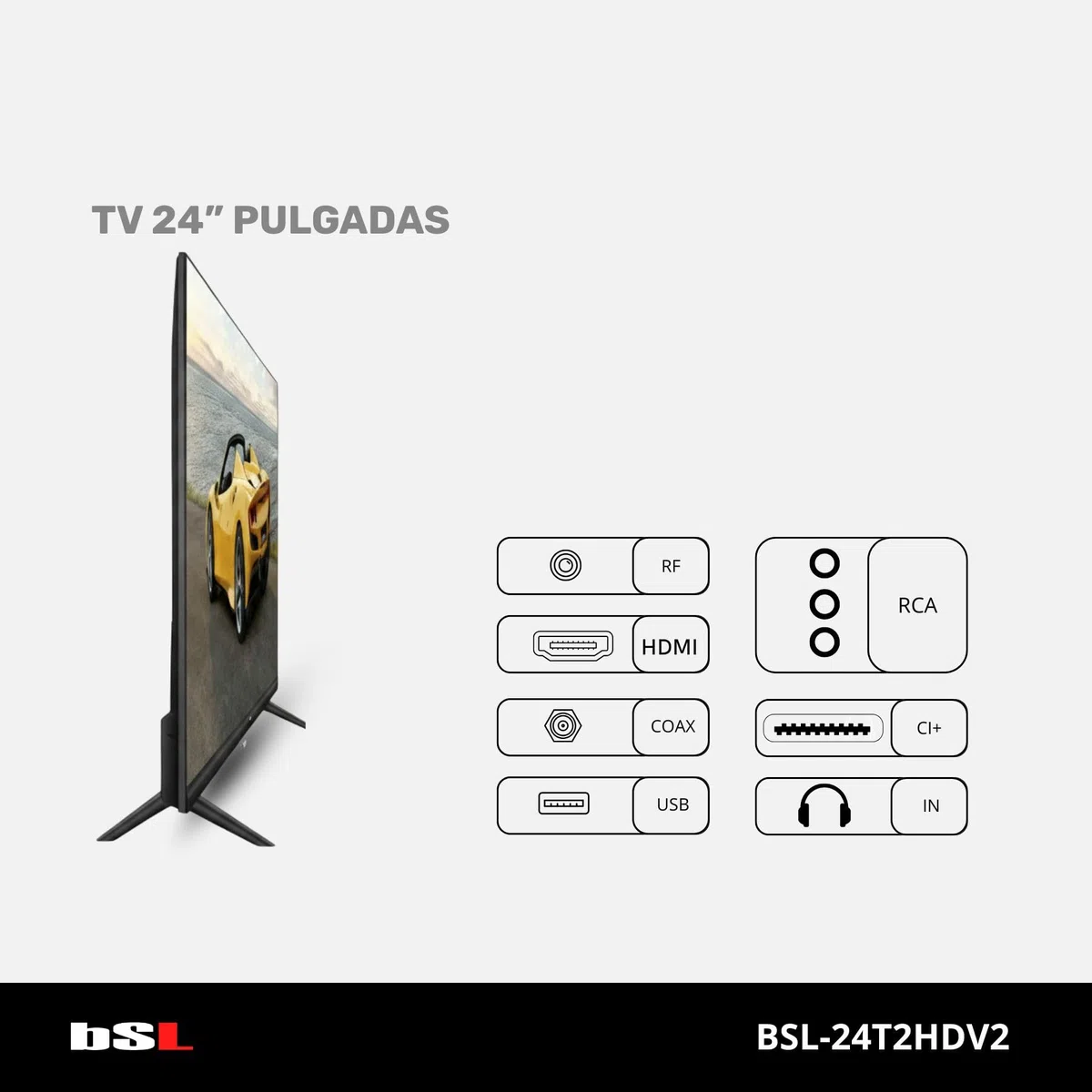 Telewizor 24" BSL-24T2HD LED HD 1366x768 | 60 Hz | USB | DVBT2 HD H.265 | DVB-S2 | HDMI