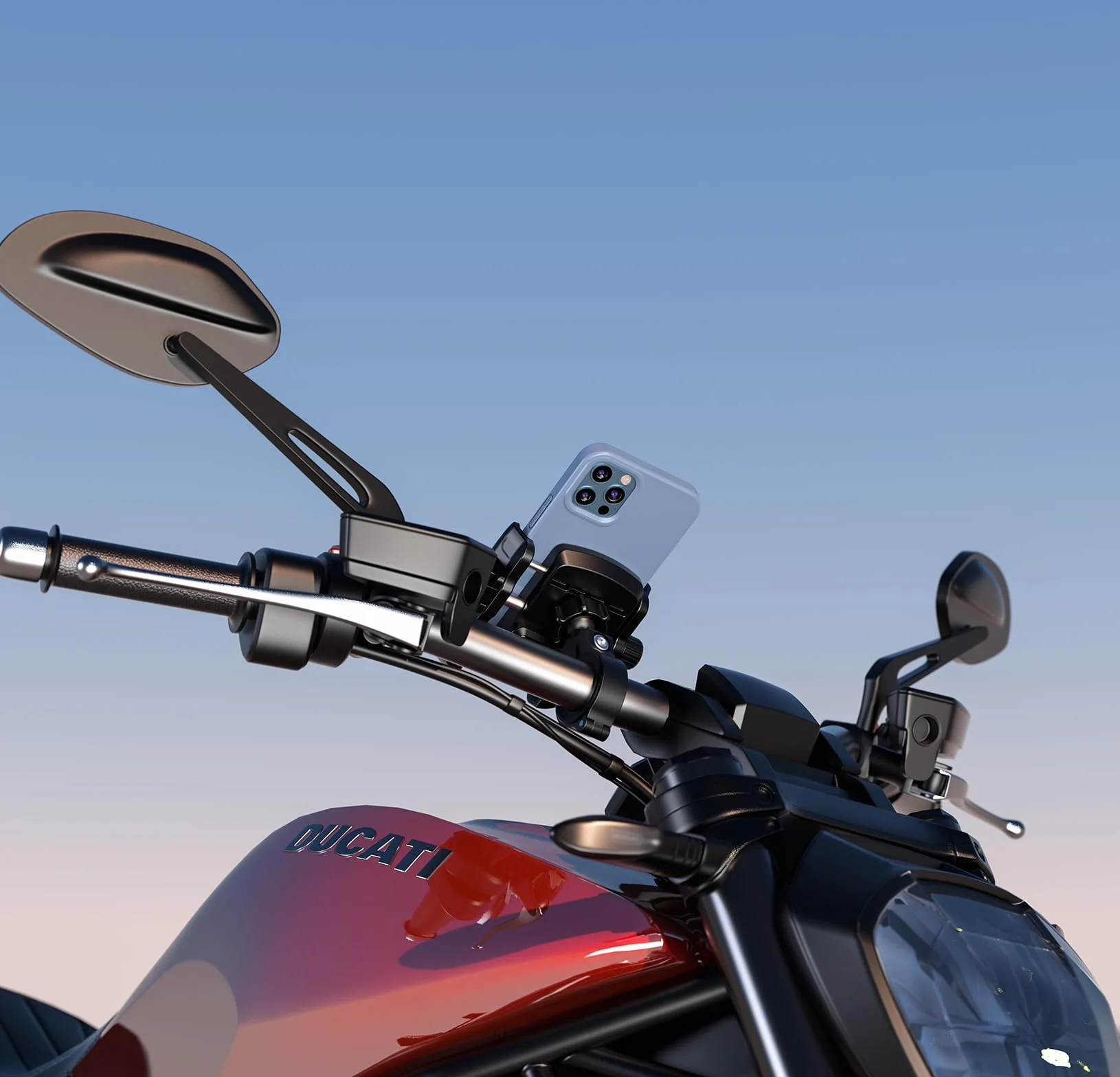 iMESTOU Aluminiowa ładowarka motocyklowa USB C szybkie ładowanie do telefonu, kompatybilna z grubością do 15 mm, pasuje do kierownicy 12-32 mm