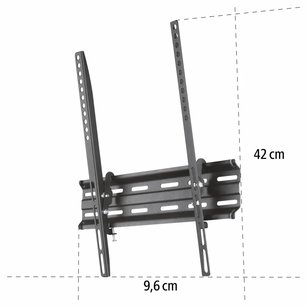 Hama Uchwyt ścienny do telewizora (płaski, 65",VESA 400x400, LCD/LED, do TV, na ścianie, pochyły, stalowy, maks. udźwig 35 kg, zawiasy ścienne) czarny