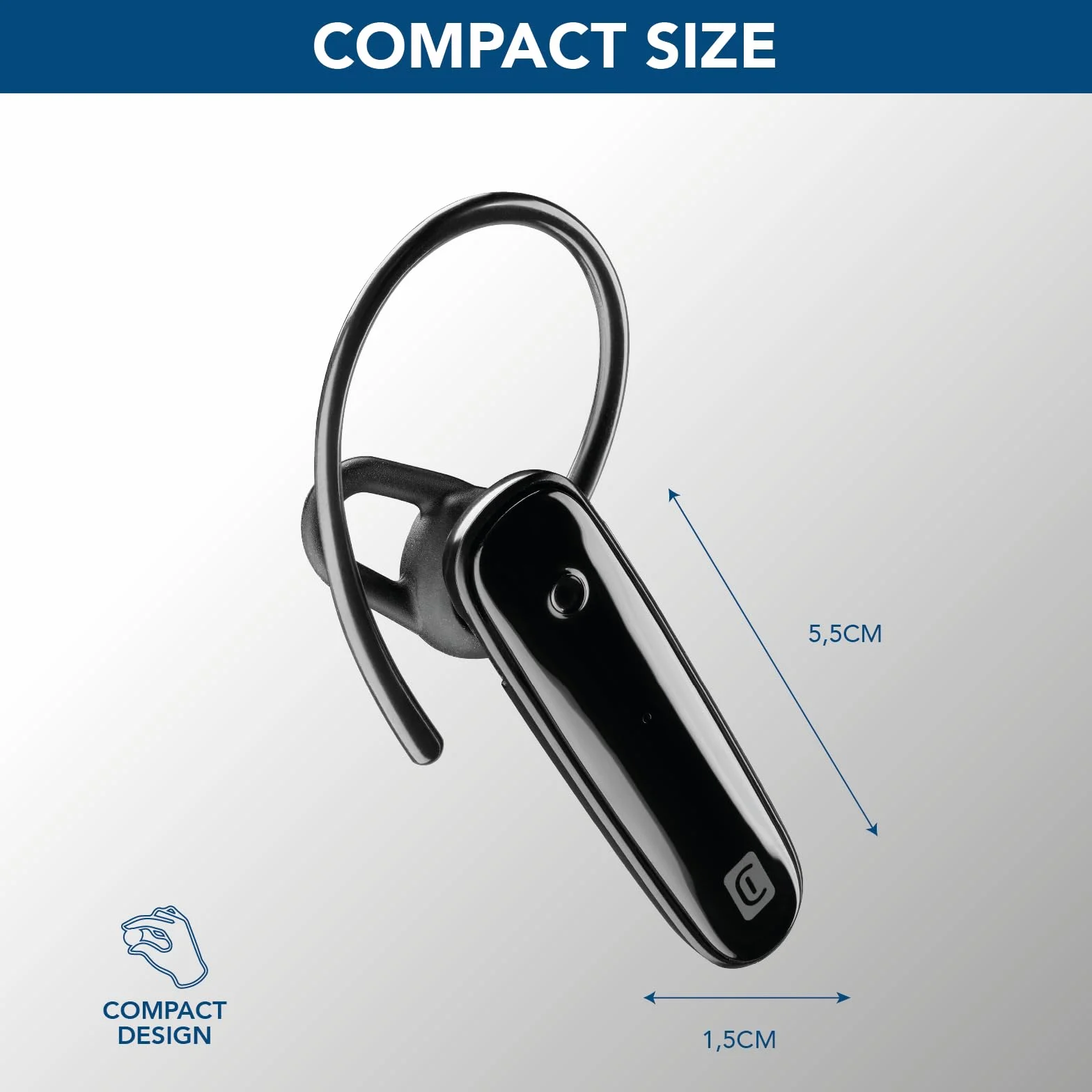 cellularline | Wynik | Ergonomiczny zestaw słuchawkowy Bluetooth Mono-Bluetooth® ze zdejmowanym pałąkiem – czas odtwarzania: 4 godziny – czarny