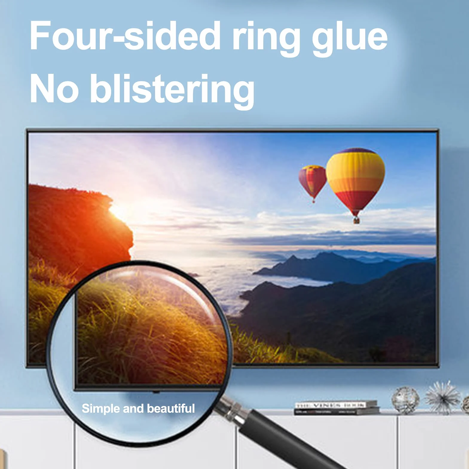 Ochrona ekranu przed oślepianiem, filtr przeciwodblaskowy do ekranu telewizora - bez odcisków palców, do LCD, LED, 4K OLED i QLED HDTV, 65" 1429 * 804