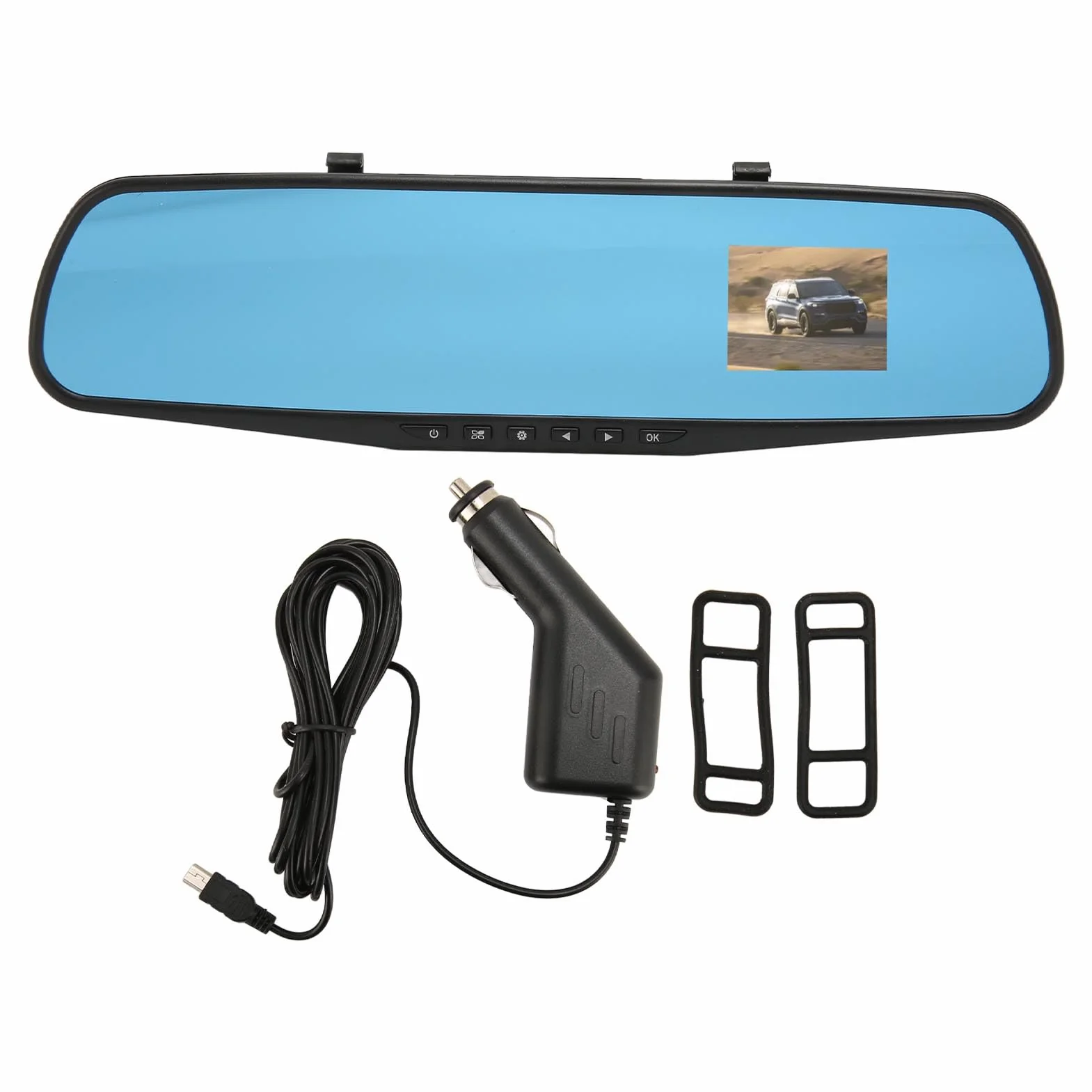 Kamera w Lusterku Wstecznym, Kamera Samochodowa w Lusterku Wstecznym z Ekranem LCD 2,4 Cala 1080P Rejestrator Jazdy Pojazdu dla Samochodu Ciężarowego SUV