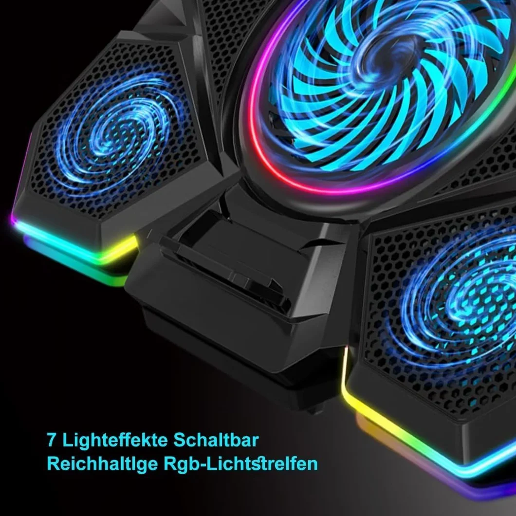 LIANGSTAR Podkładka chłodząca 5 wentylatorów 12-17 cali RGB USB