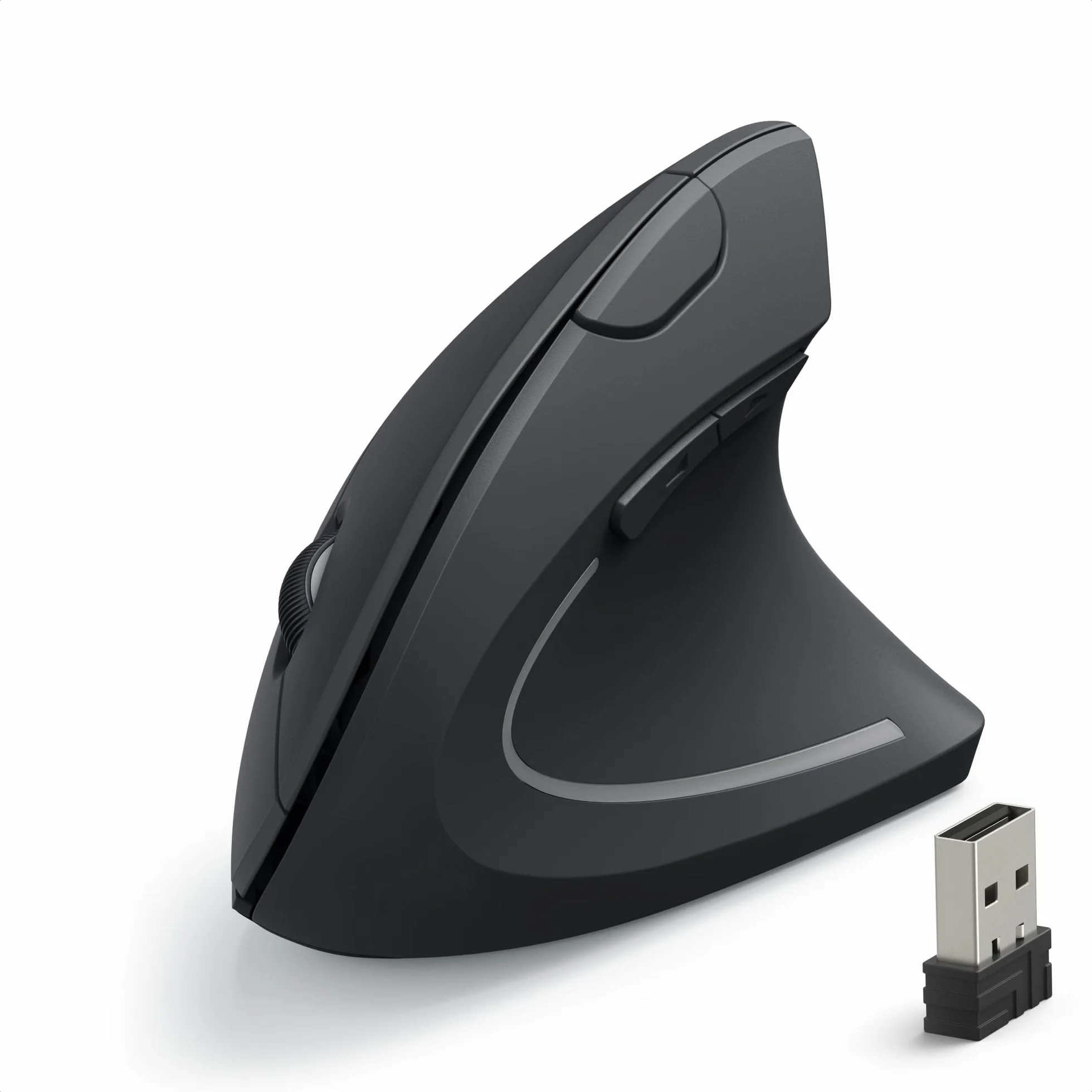 Anker 2.4 G Vertical Wireless Ergonomic Mouse for Windows, Mac OS, USB, 800/1200 / 1600 DPI, 5 Buttons