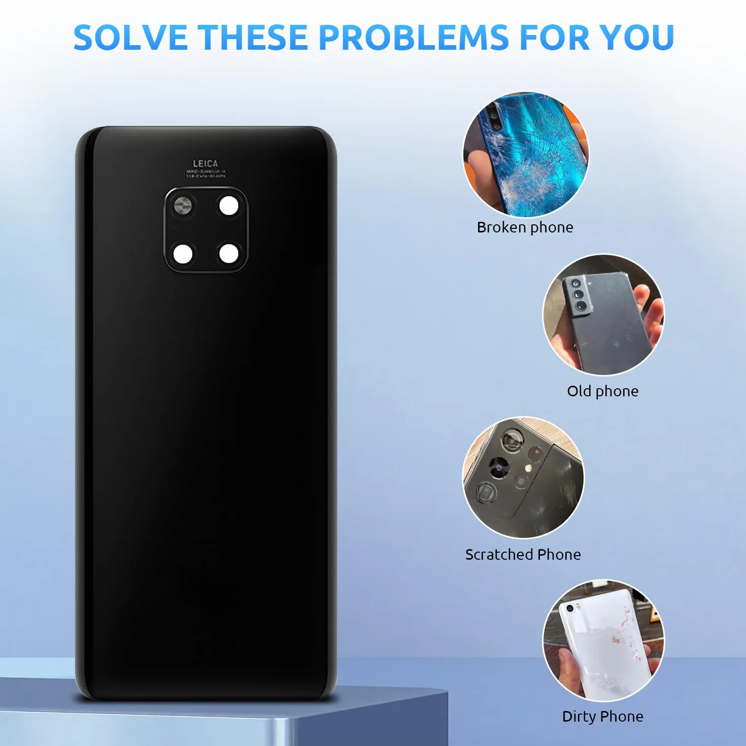 Wymiany Bateria Osłony Tylne osłony,do (Huawei Mate 20 Pro) Oryginalny Tylna pokrywa Pokrywa baterii oryginalna tylna szkło Z zestawem naprawczym tylna obudowa szklana (Aurora)