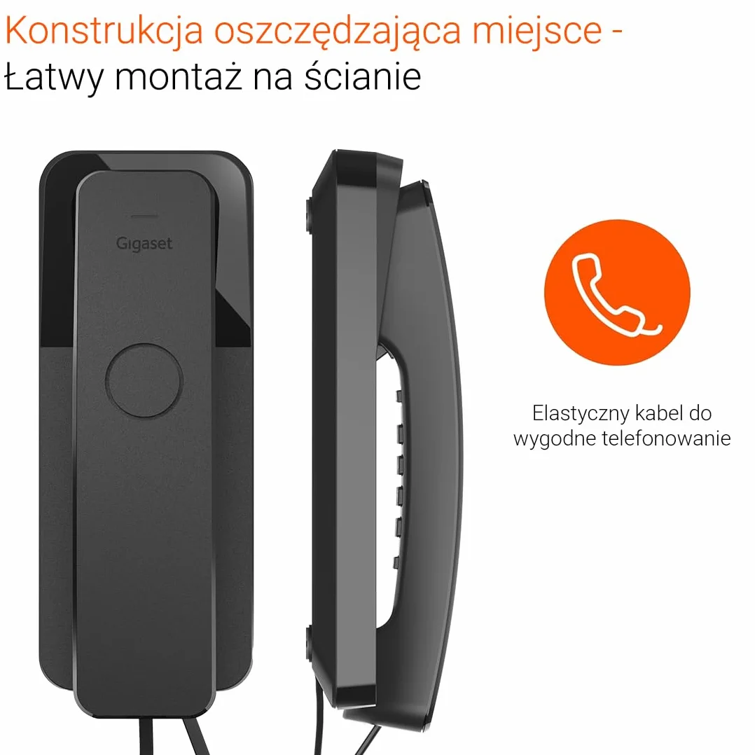 Gigaset DESK 200 telefon przewodowy czarny 10 pozycji szybkiego wybierania