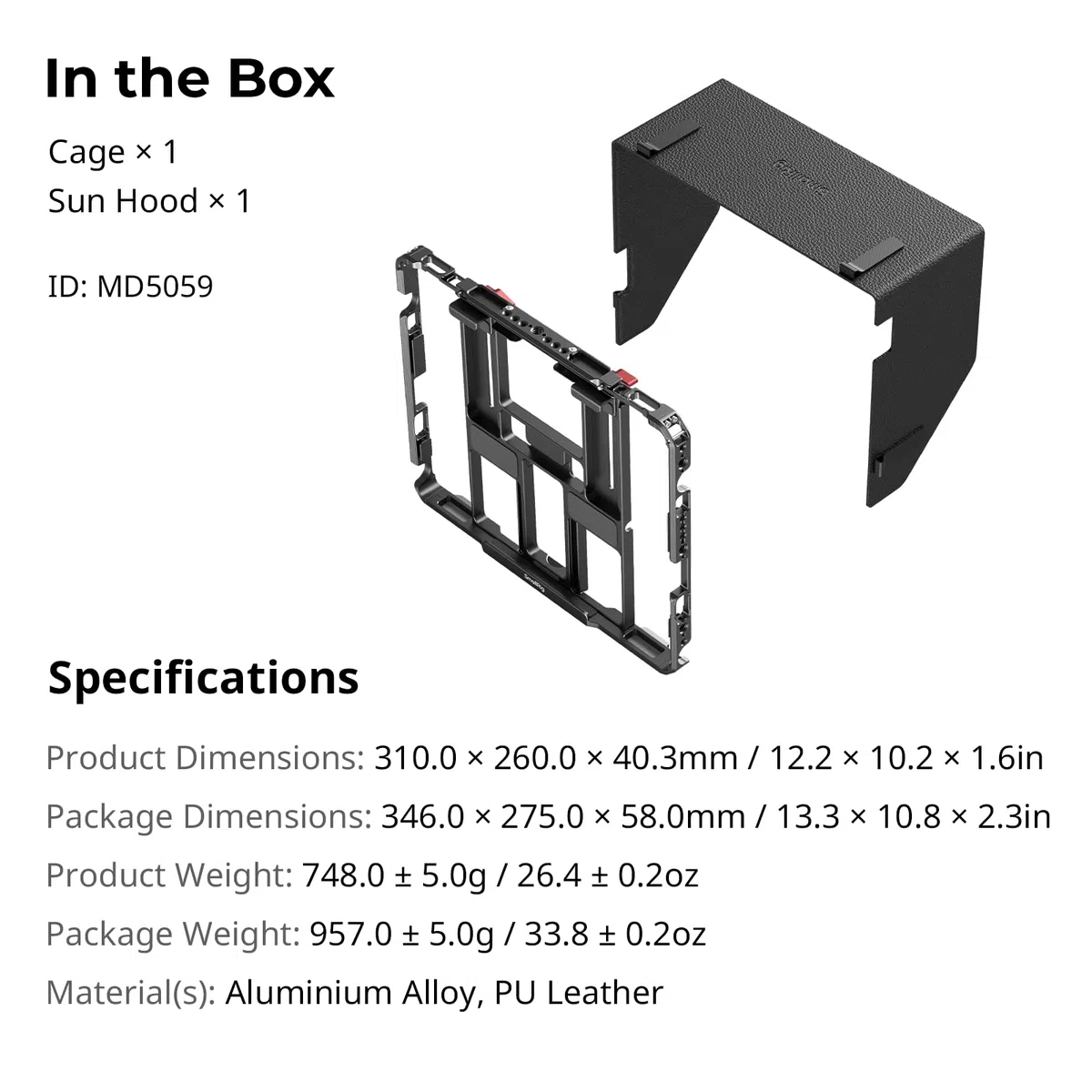 SMALLRIG Universal Metal Cage do iPada, adapter do montażu na statywie do monitora iPada, pasuje do iPada Pro 12.9, Air, Mini i innych, z otworami 1/4"-20, 3/8"-16, mocowanie na zimną stopkę - MD5059
