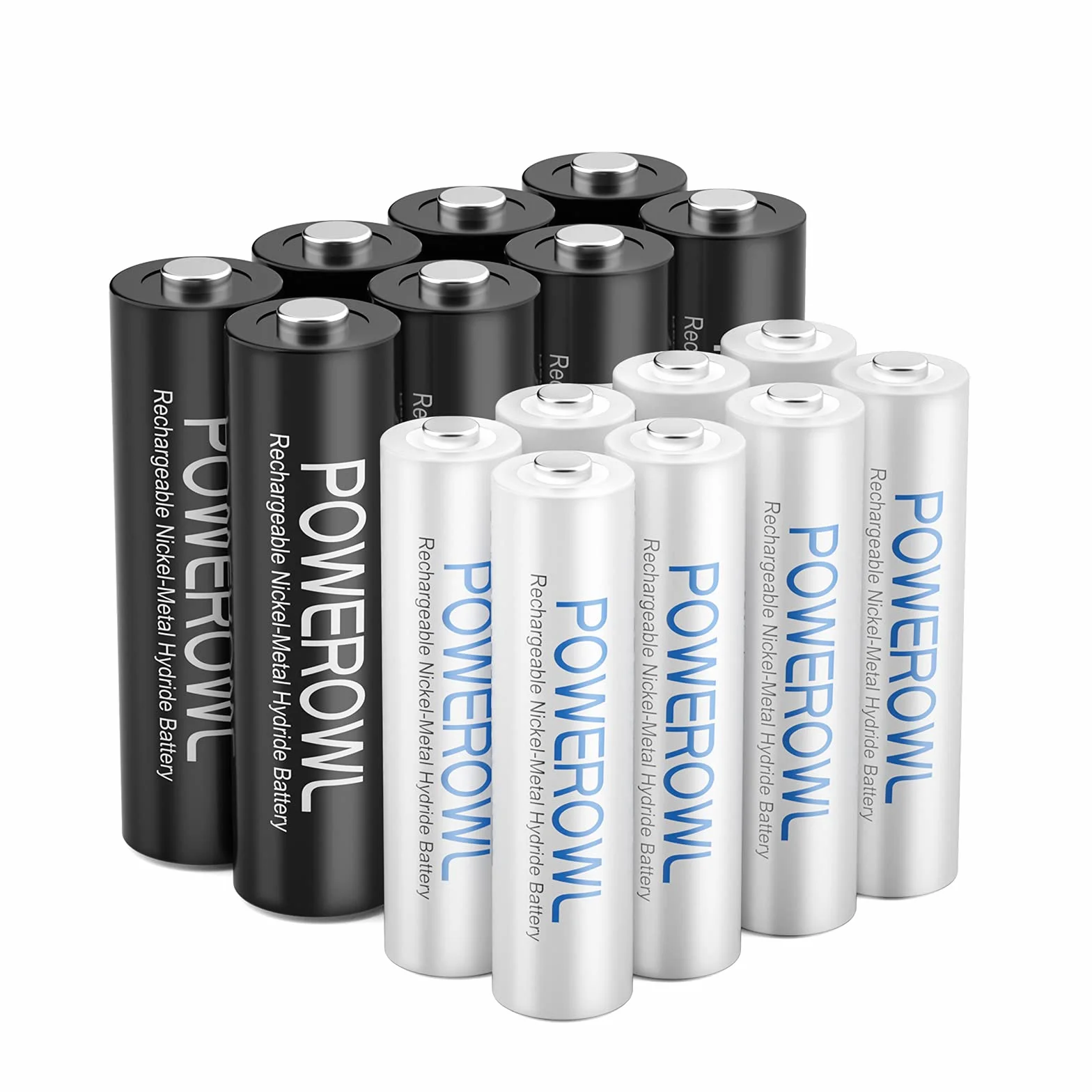 AA AAA akumulatory POWEROWL, wstępnie naładowana wysoka pojemność 2800 mAh i 1000 mAh 1,2 V bateria NiMH NiMH NiNiNiMH NiNiNiMH 16 sztuk