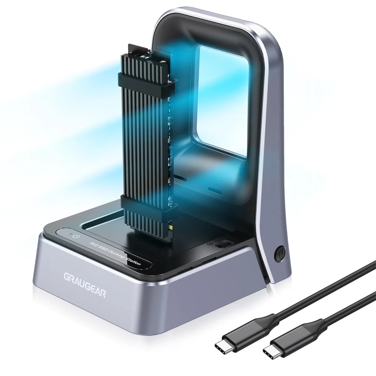 GRAUGEAR Stacja dokująca SSD 40 Gbit/s M2, USB4 NVME 40 Gbps, kompatybilna z Thunderbolt 4 do 3800 MB/s, do M.2 2230/2242/2260/2280/22110, chłodzenie, bez użycia narzędzi