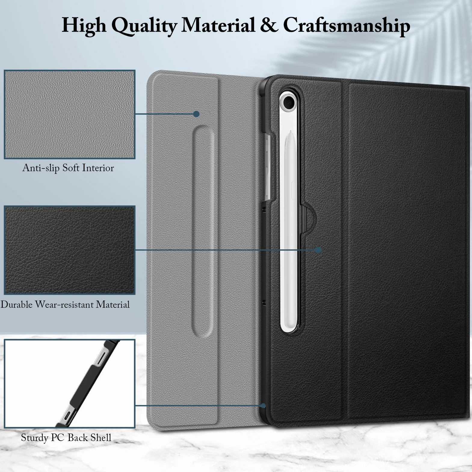 FINTIE Podświetlane etui na klawiaturę Samsung Galaxy Tab S10 Lite/S10 FE/S9 FE 10,9" S9 11" magnetyczne Bluetooth czarne