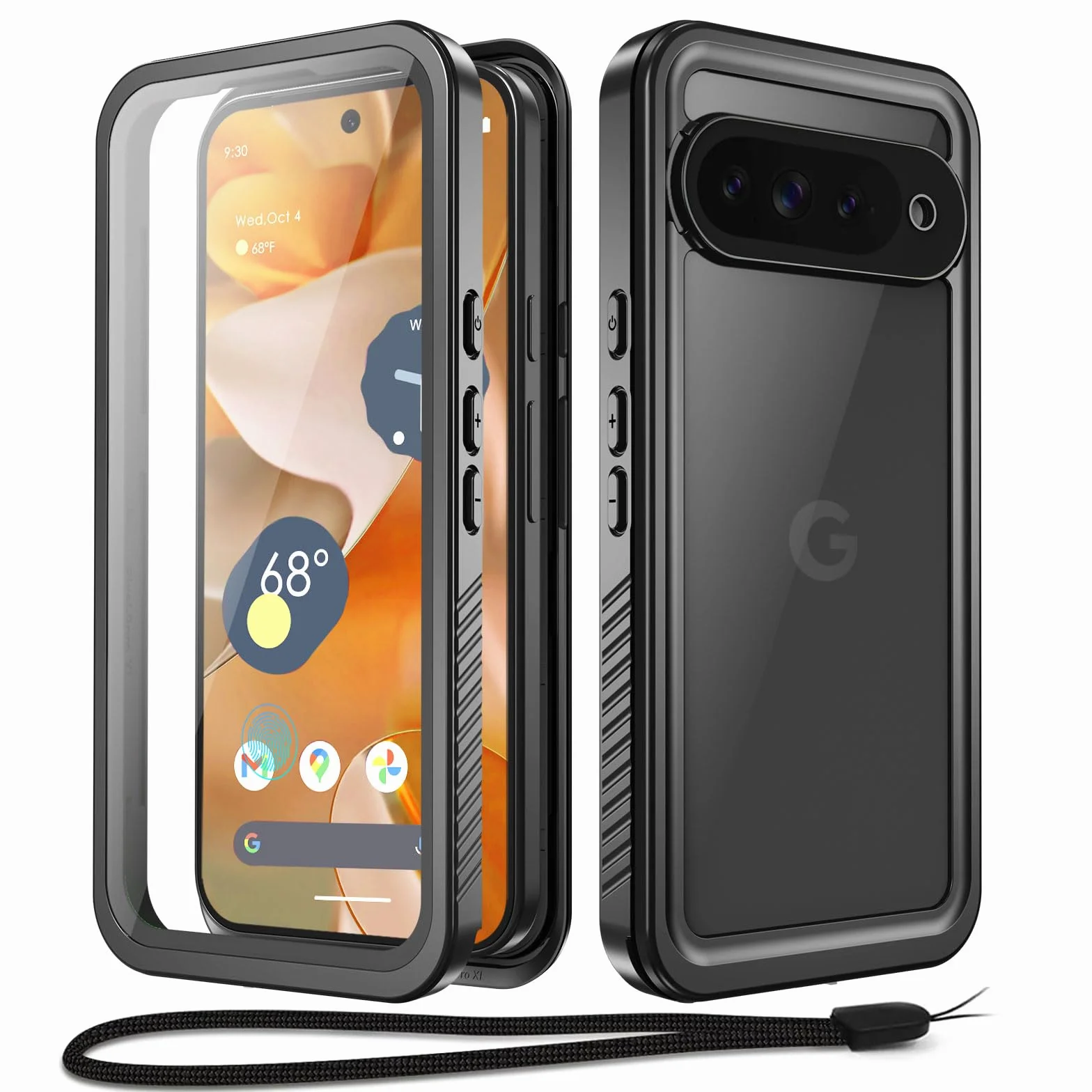 Beeasy Etui do Google Pixel 10, wodoodporne, odporne na wstrząsy, pyłoszczelne, osłona ekranu, czarna