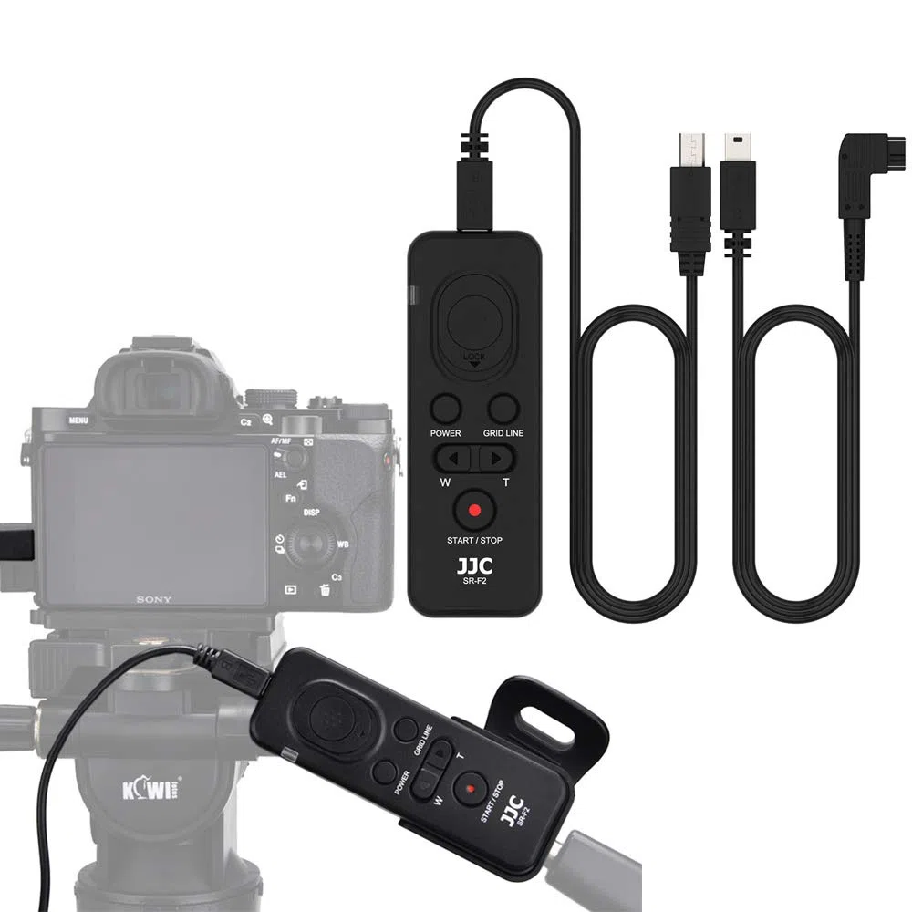 JJC Pilot zdalnego sterowania z wieloma zaciskami do Sony a7R V, a7 IV, A6600 A6400 a7S III ZV-1 A9 A99 A7 A7R A7S RX100 VII, FDR- AX53 CX405 CX900 zastępuje Sony RM-VPR1