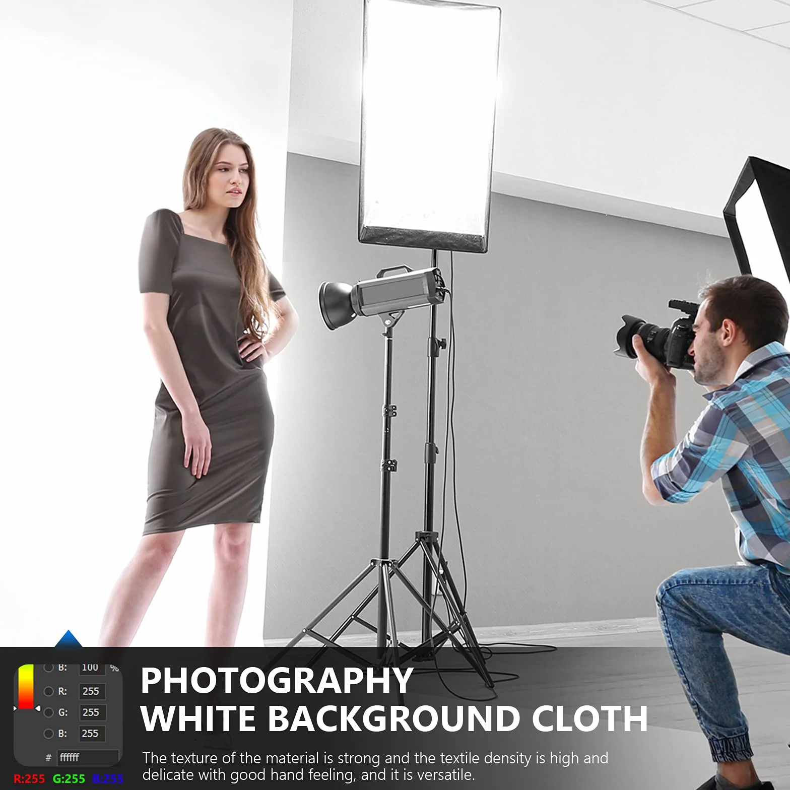 Neewer 3 x 3,6 m PRO Photo Studio, składane tło do fotografii, wideo i telewizji (tylko tło) - białe
