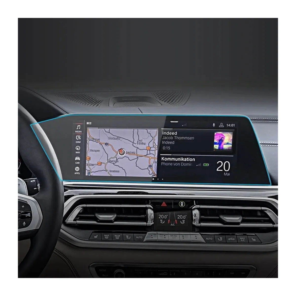 12,3 cala na 2019 2020 2021 2022 rok do BMW do X7 Dashboard membrana nawigacyjna samochodowy wyświetlacz GPS folia ochronna na ekran ze szkła hartowanego (anty-blue-ray1)