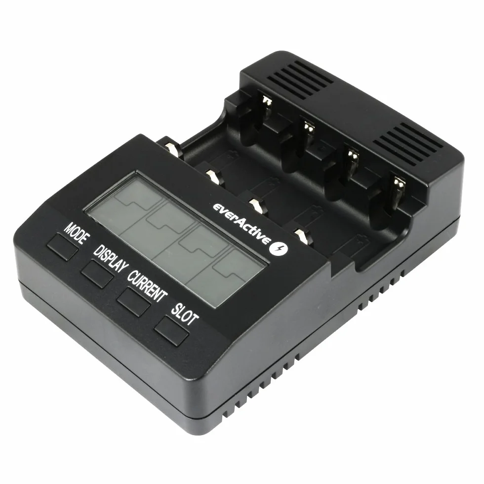 everActive Ładowarka do 4 akumulatorów AAA AA, profesjonalny i szybki, wyświetlacz LCD, test pojemności, wewnętrzny test oporu, model: NC-3000