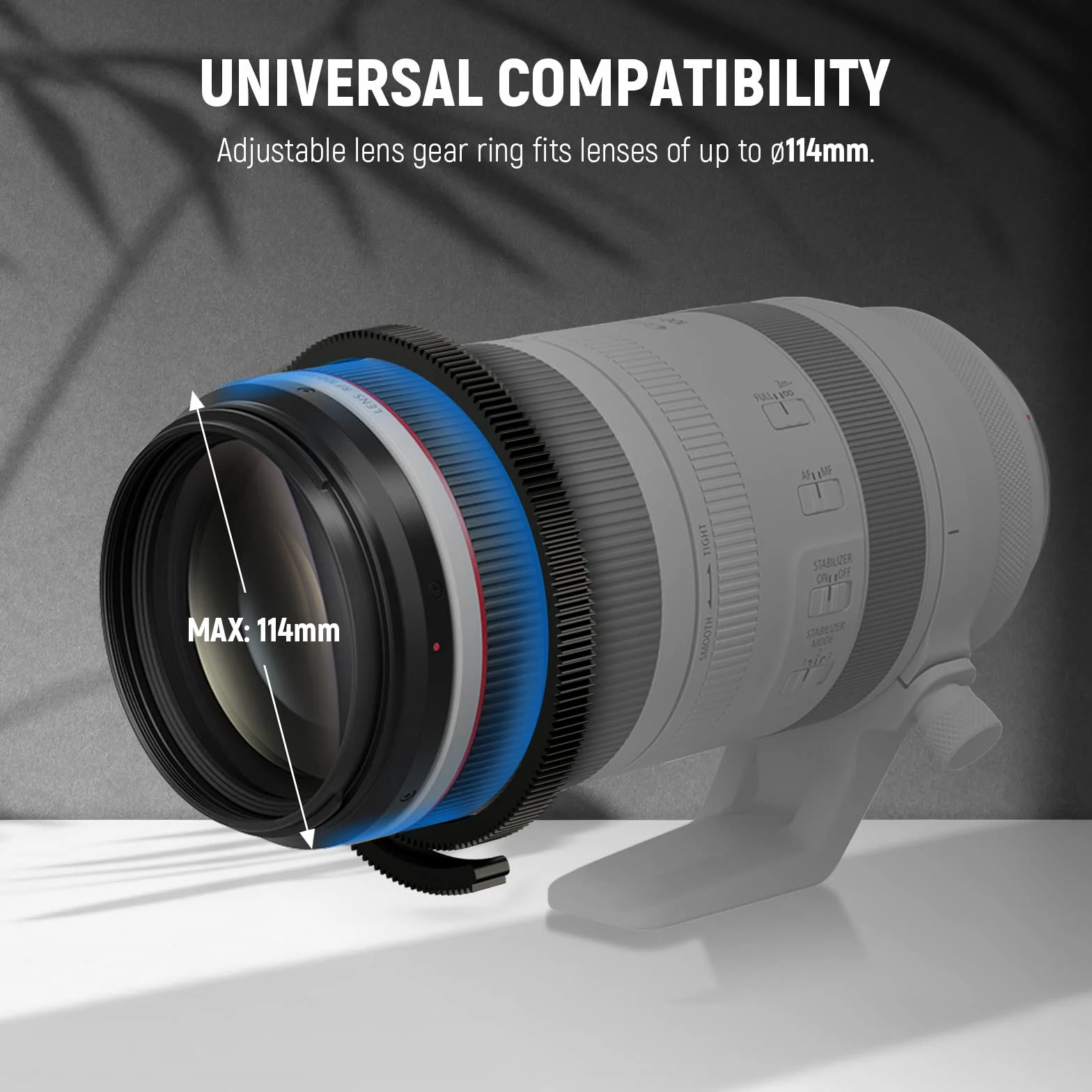 NEEWER Mini Follow Focus z ogranicznikami A/B, zębatką obiektywu, prętem 15 mm i zaciskiem drążkowym do kamery filmowej, lustrzanki cyfrowej/aparatu bezlusterkowego, kompatybilna z obiektywem o