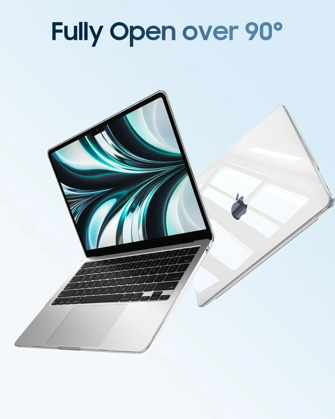 FINTIE Etui kompatybilne z MacBook Air 13,6 cala M5 M4 M3 M2 (2026-2022) A3449 A3240 A3113 A2681, Ultracienkie Twarde Etui Ochronne, Przezroczysty