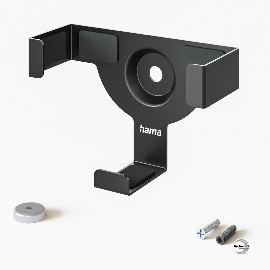Hama Uchwyt ścienny do Apple TV HD (4. generacji)/4K (1./2./3. generacji), magnetyczny (do montażu Apple TV Box na ścianie lub telewizorze, z kołkami rozporowymi i śrubami VESA) czarny