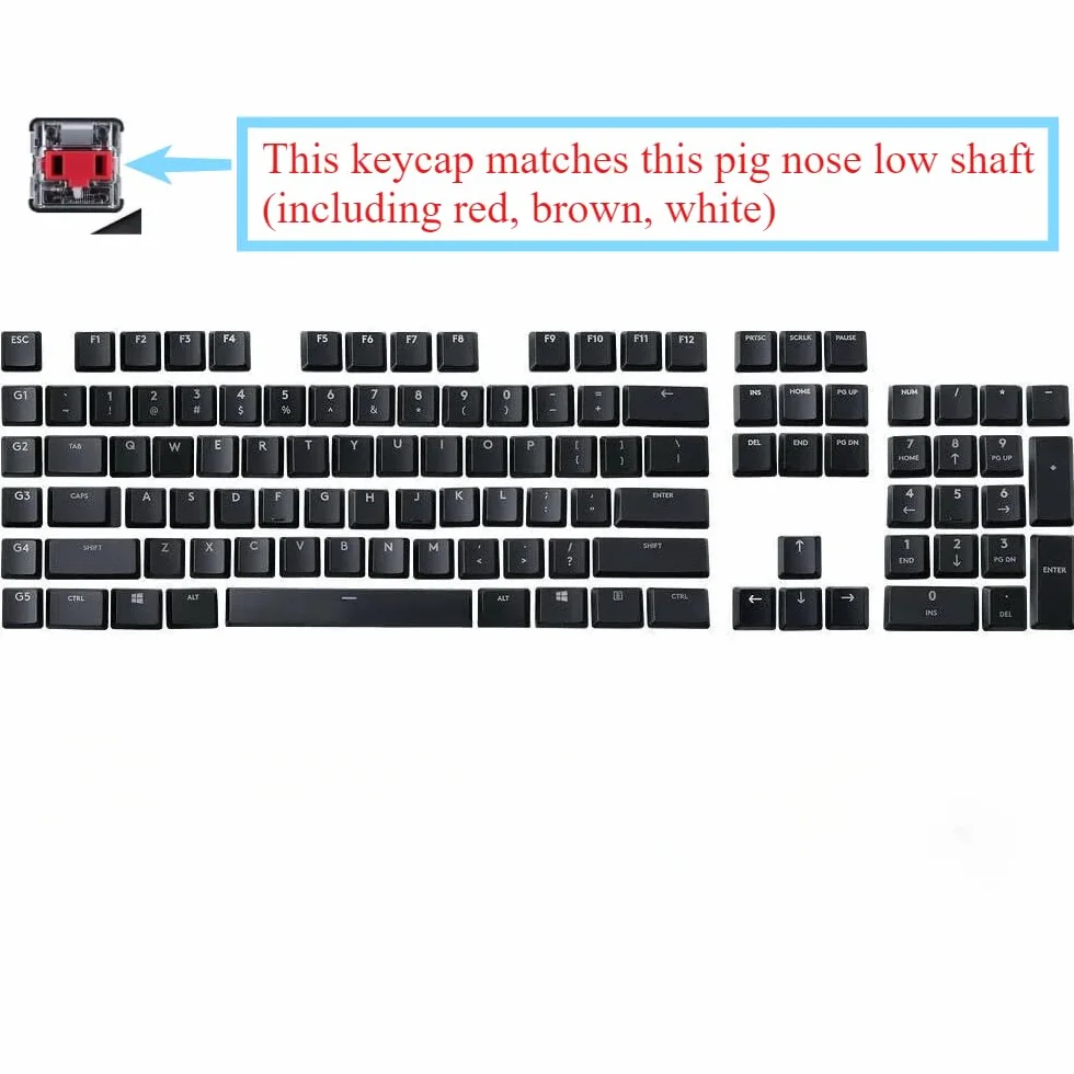 Nasadka klawiszy do klawiatury Logitech G913 G915 G813 G815 TKL przezroczysta klawiatura ISO 111 wersja amerykańska Logitech czarny biały kolor nasadka klawiszy
