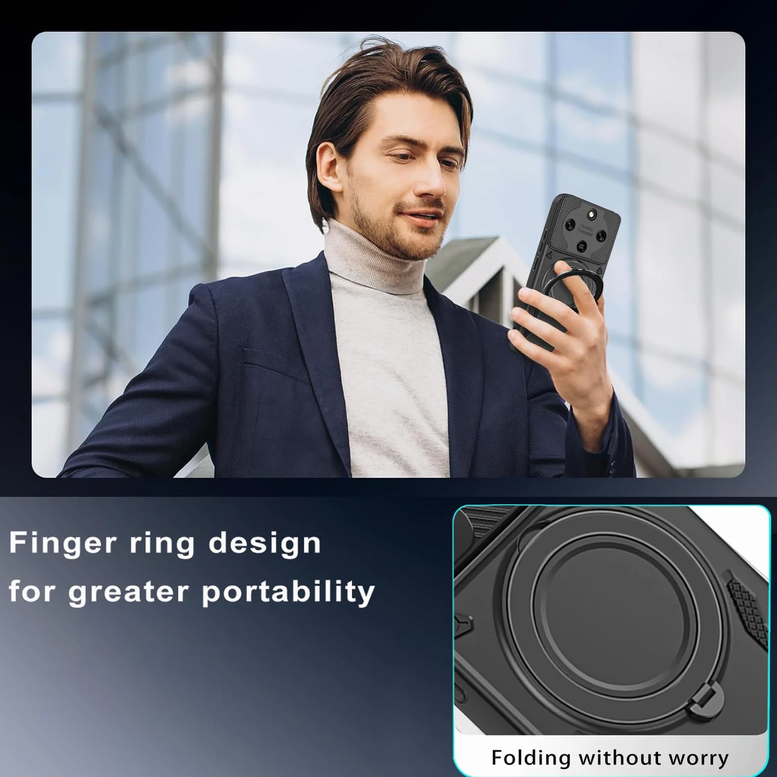 Etui do Honor Magic8 Lite/Magic 8 Lite 5G, TPU/PC 2 w 1 Hybrid uchwyt samochodowy obracany o 360°, odporne na uderzenia i upadki, etui na telefon komórkowy, niebieskie