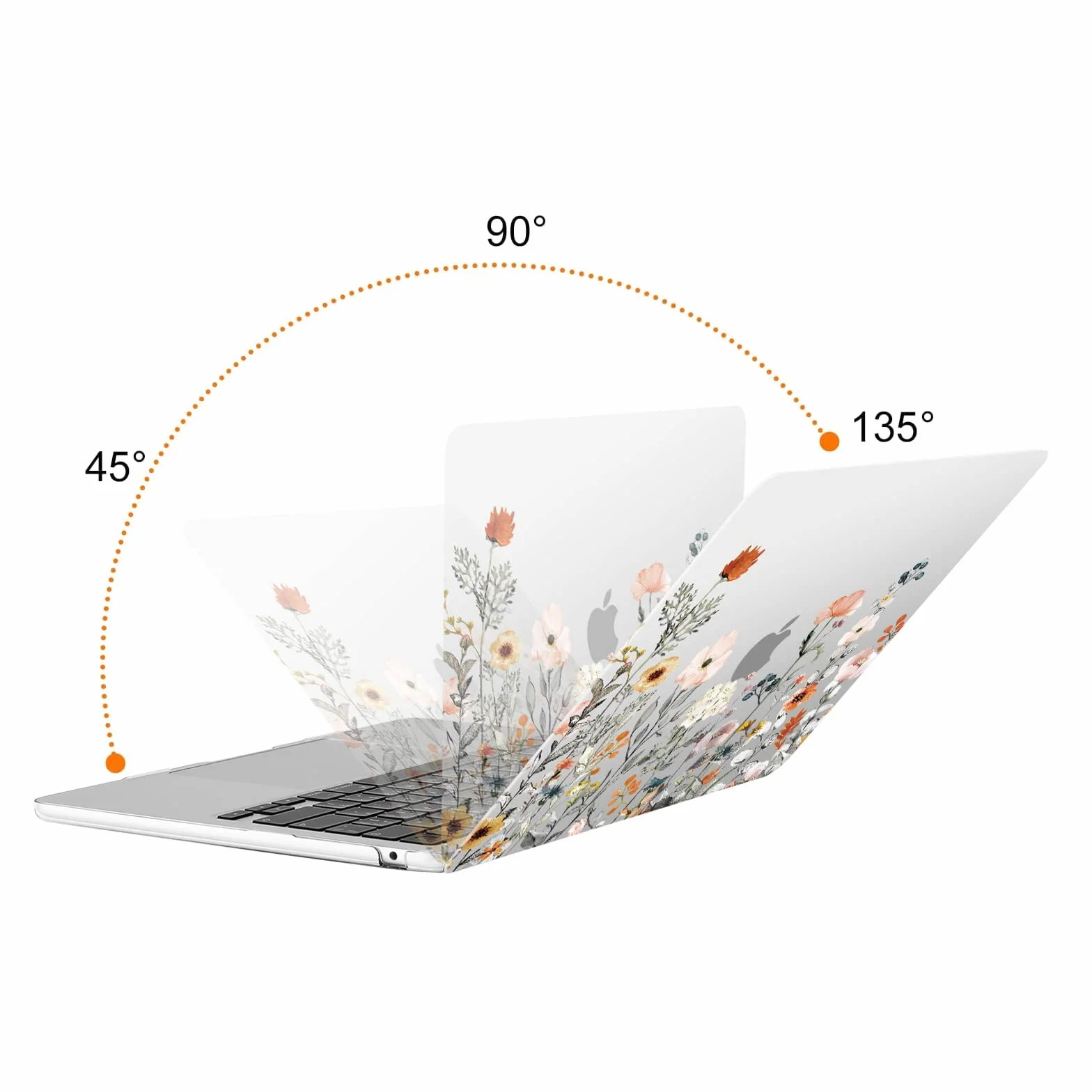 MOSISO Etui do MacBook Air 33 cm M4 M3 M2 2026-2022, twarda obudowa kwiatowa, skóra klawiatury, folia ekranowa