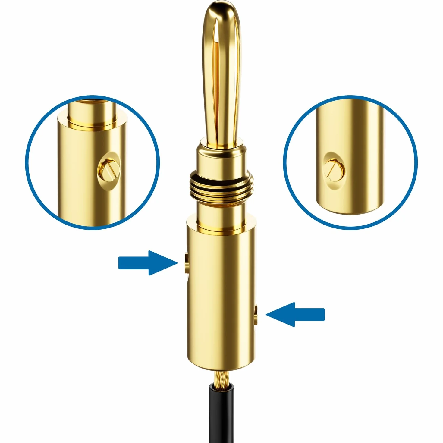 deleyCON 20 Sztuk Wtyki Bananowe Zestaw - Pozłacane Przykręcane za Kabel Głośnikowy 0,75 mm - 4,5 mm & np. HiFi Audio Kino Domowe Amplituner - Szary