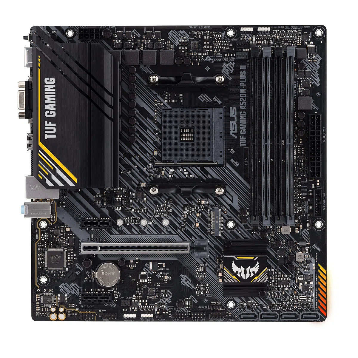 ASUS TUF GAMING A520M-PLUS II Micro-ATX płyta główna do gier (AMD A520 Ryzen AM4 z obsługą M.2, USB 3.2 Gen.1, SATA 6 Gbit/s, Aura 2.Gen)