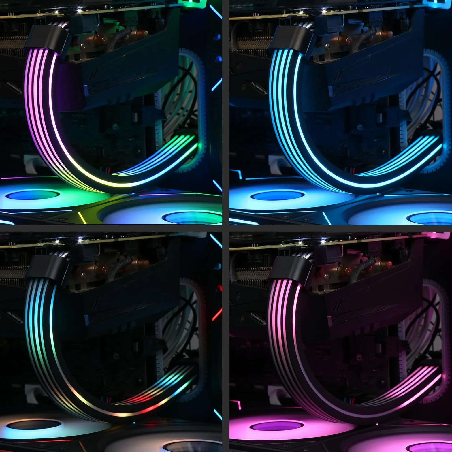 Sirlyr 8-pinowy kabel PCIE RGB, jasne kable GPU ARGB przedłużacz do RTX 3060 4060 4070 Radeon RX 6600 580 zasilacz karty graficznej 5V3Pin PC obudowa akcesoria czarny