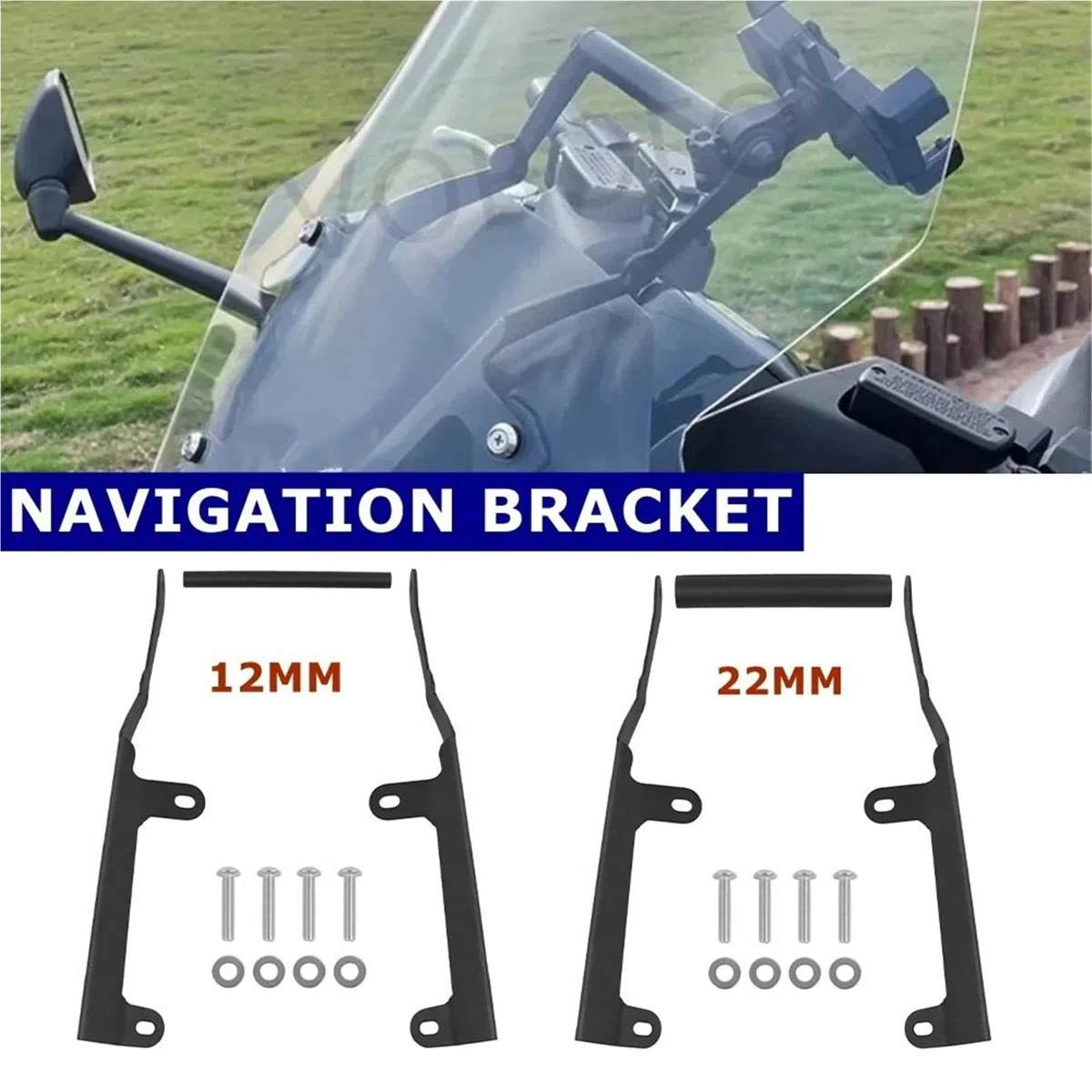 Uchwyt do nawigacji GPS uchwyt Pasuje do Honda Forza 750 2021-2025 Uchwyt na nawigację, uchwyt na kamerę samochodową, stojak na telefon(12MM)