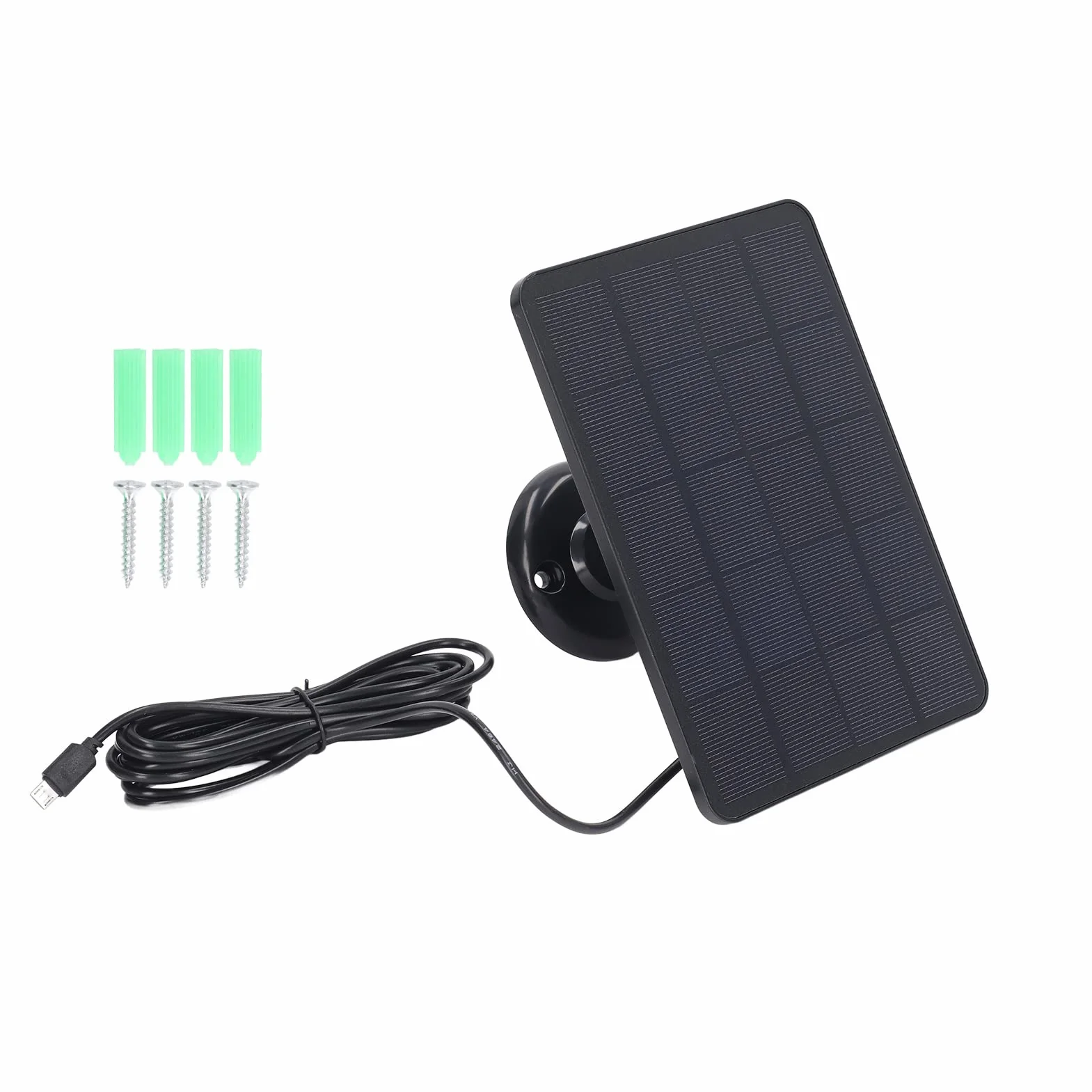 Panel Słoneczny 10W do Kamery Bezpieczeństwa, Panel Słoneczny USB do Kamery Bezpieczeństwa 5V DC, Wodoodporna ładowarka Słoneczna z Regulowanym Mocowaniem, Kompatybilna z Micro