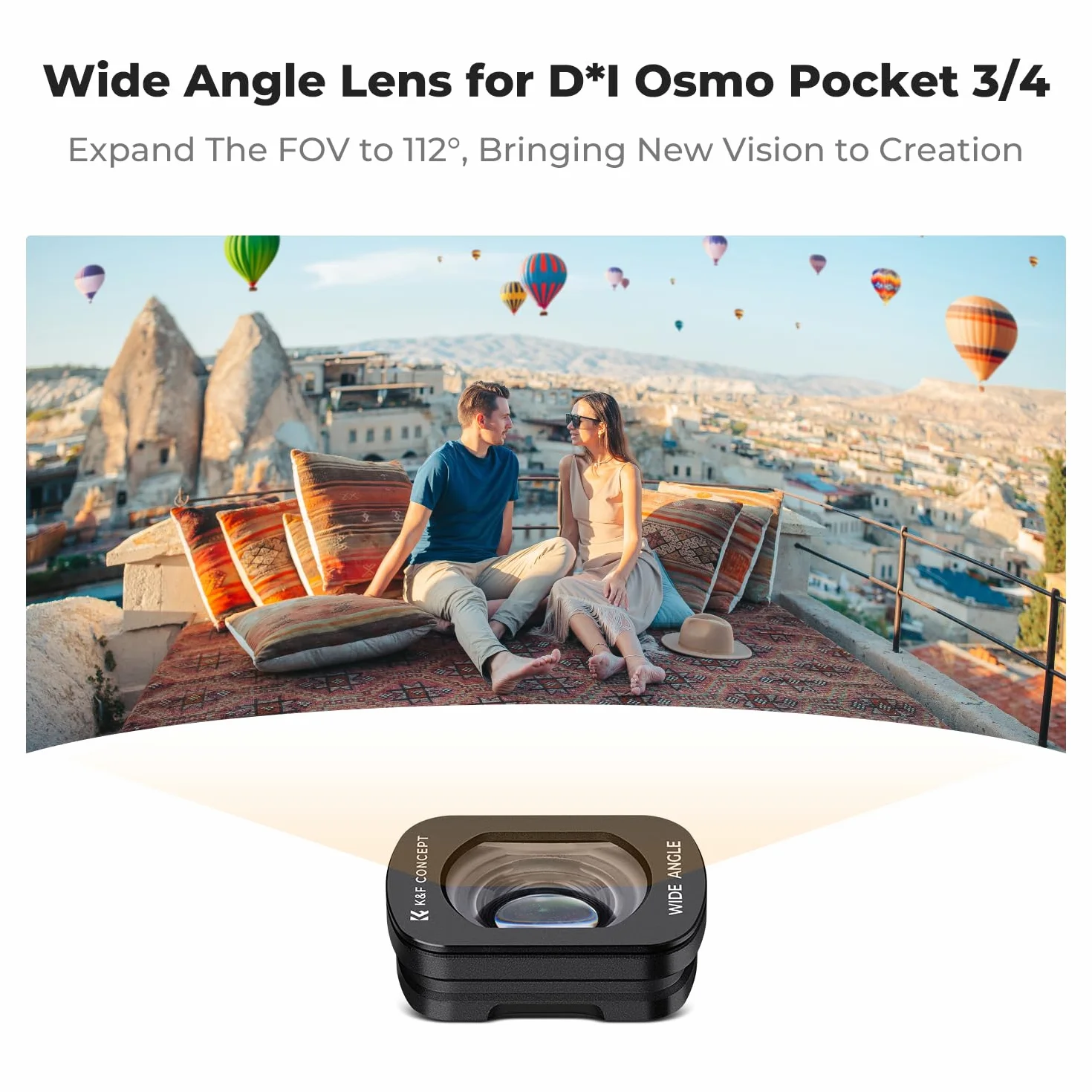 K&F CONCEPT Zestaw filtrów 4-pak kompatybilny z DJI Osmo Pocket 4/3 | Magnetyczny CPL + obiektyw szerokokątny + ND2-32 + czarne filtry dyfuzji 1/4, szkło optyczne z 28-warstwową nanopowłoką FD161