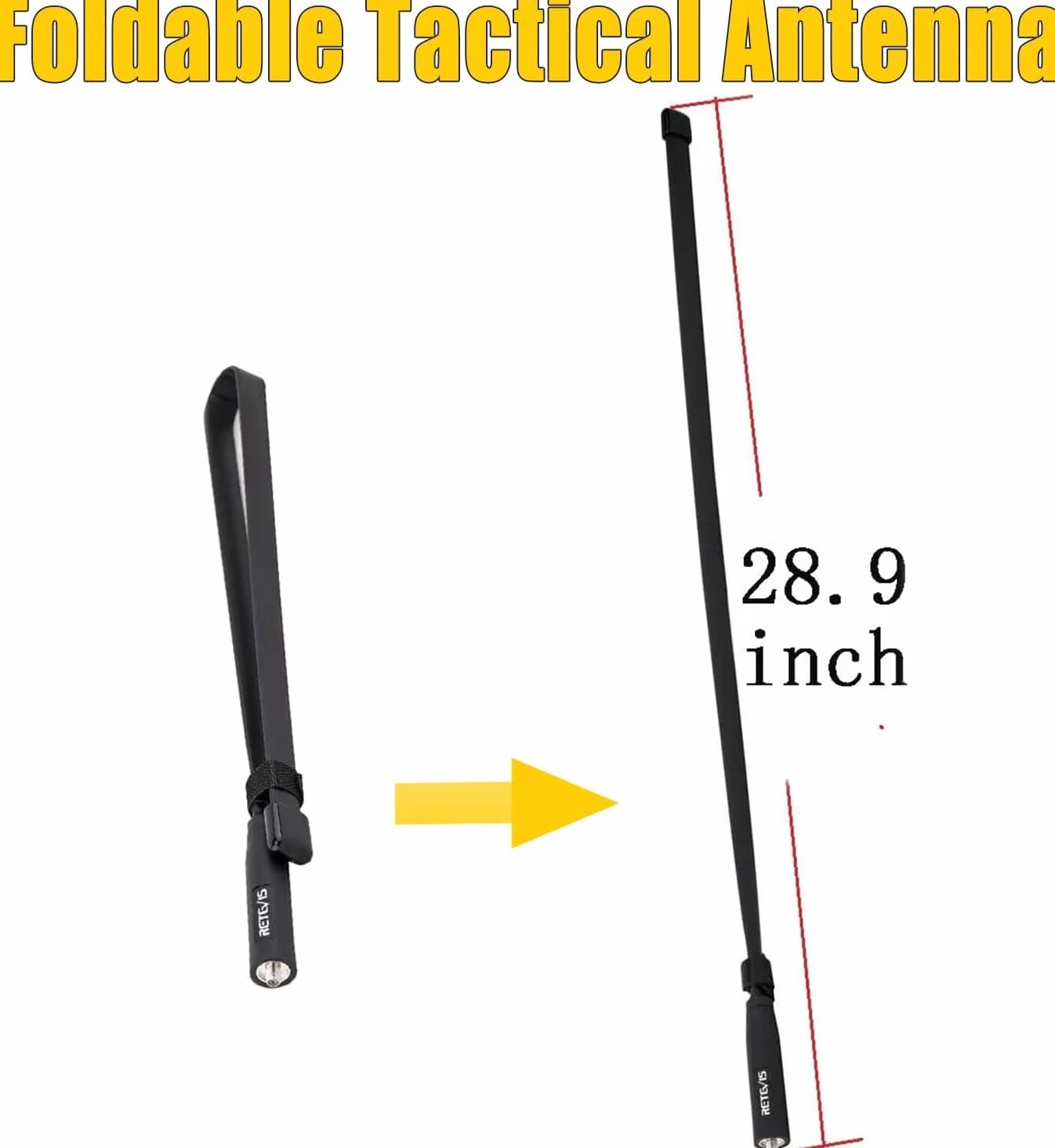 Retevis HA07 antena do krótkofalówki, dwukierunkowa antena radiowa SMA-F UHF/VHF 5 dBi o wysokim wzmocnieniu, kompatybilna z krótkofalówkami Baofeng UV-5R, UV-82, BF-888S, RT5R RT5RV RT21 (1 sztuka)
