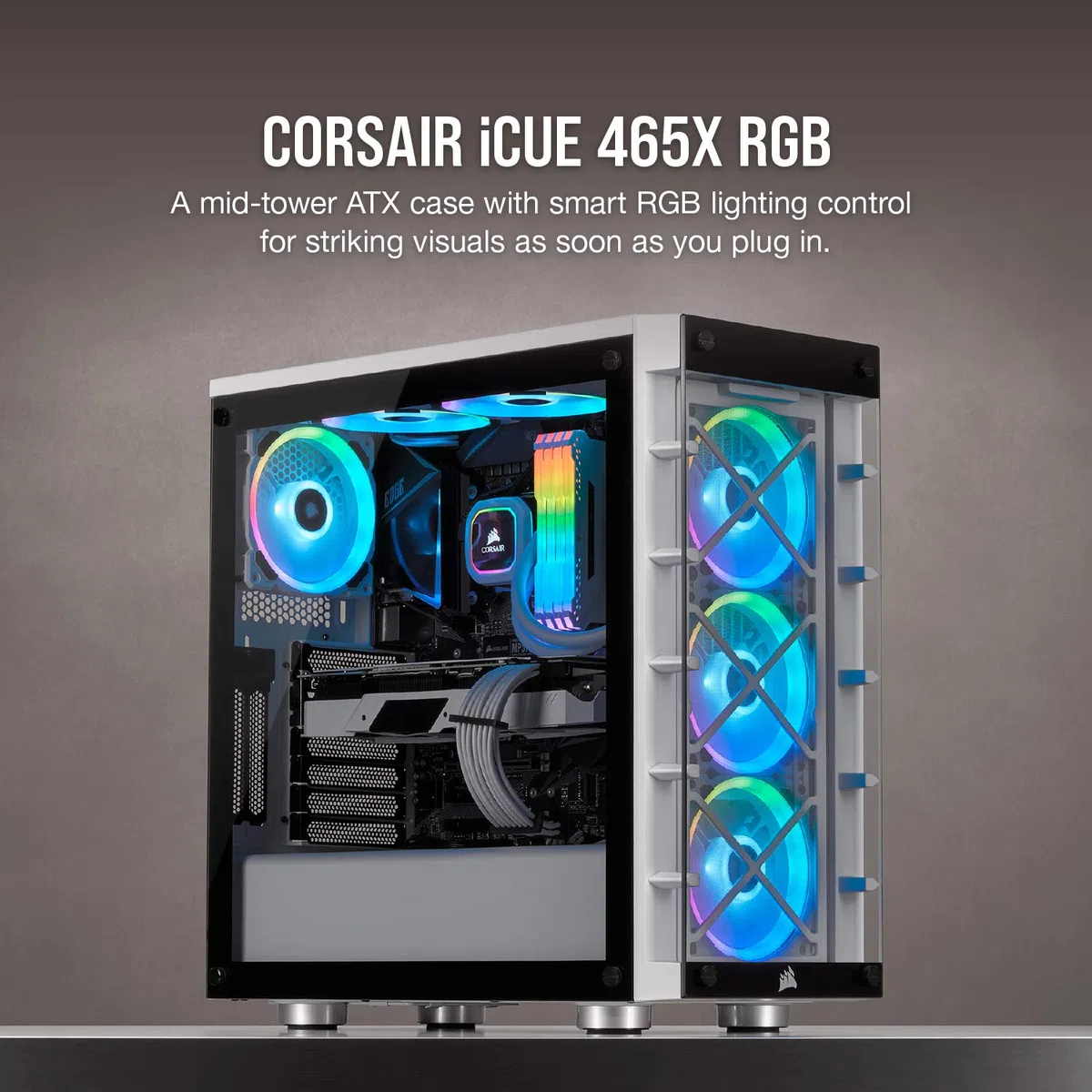 Corsair iCUE CC-9011189-WW, Mid-Tower ATX Inteligentna Obudowa z Bokiem i Przodem z Hartowanego Szkła, Biały
