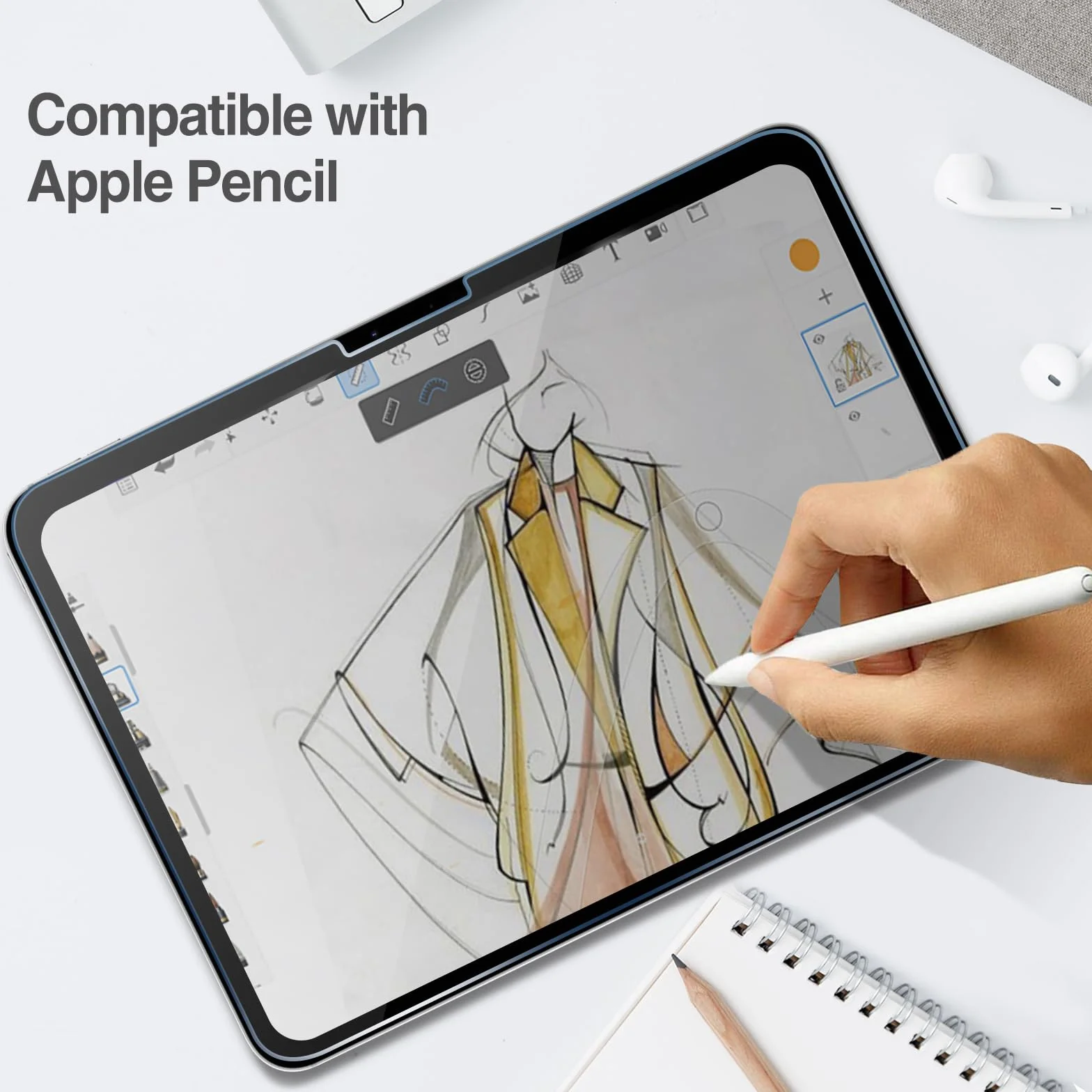 Folia prywatności ProCase do iPad Pro 11 cali M4 2024 szkło hartowane przezroczysta