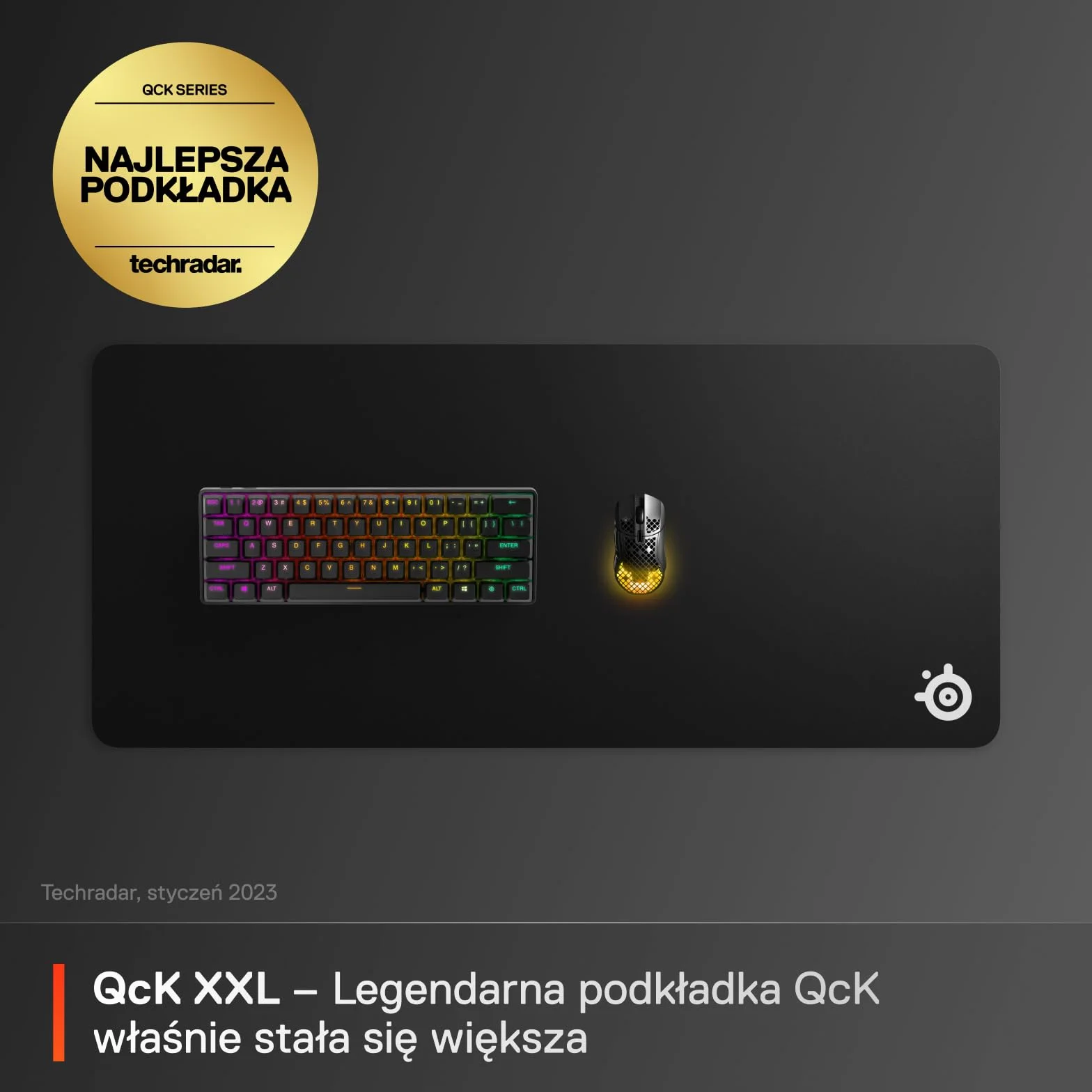 SteelSeries QcK XXL podkładka pod mysz do gier – tkanina XXL – doskonałe śledzenie ruchów i stabilność – podkładka esportowa – antypoślizgowa – wykorzystanie pełnej powierzchni biurka