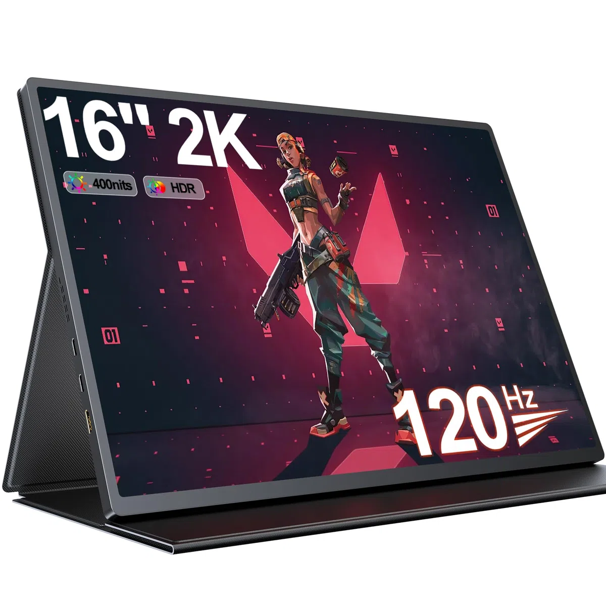 UPERFECT 2K 120 Hz 16 cali Przenośny monitor 2560 * 1600 2000:1 Kontrast 400 Nits Display IPS Mini HDMI USB C do komputera Laptop Smartphone Xbo Switch PS-4/5, kompatybilny ekran mobilny VESA