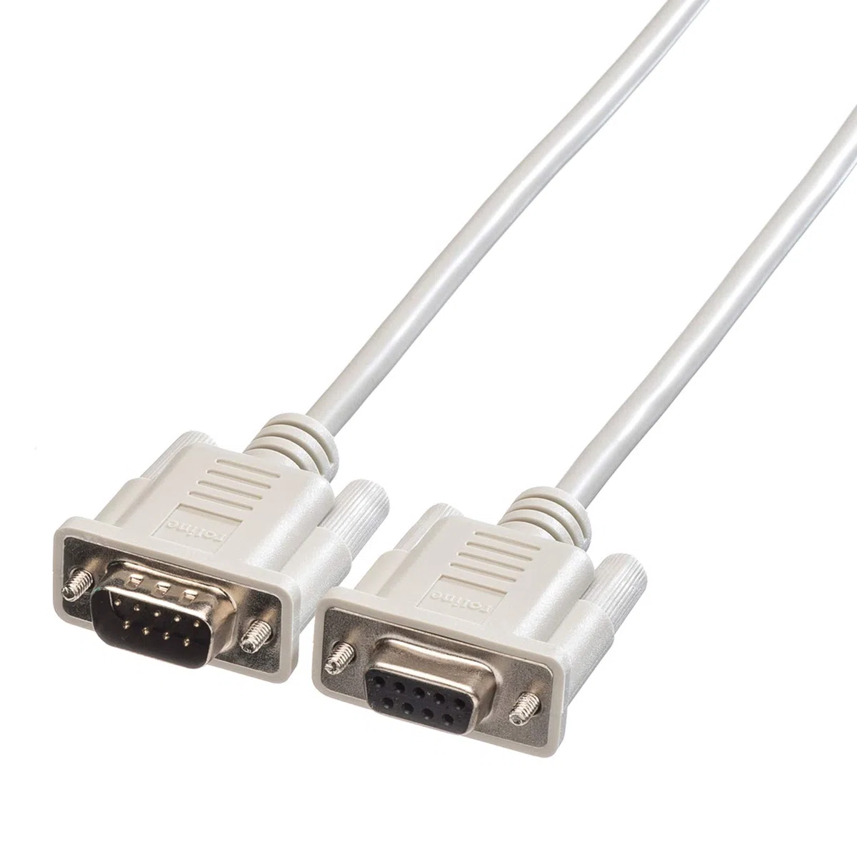 ROLINE RS232 kabel wtyczka | kabel krzyżowy | Podłącz dwa komputery szary 3 m