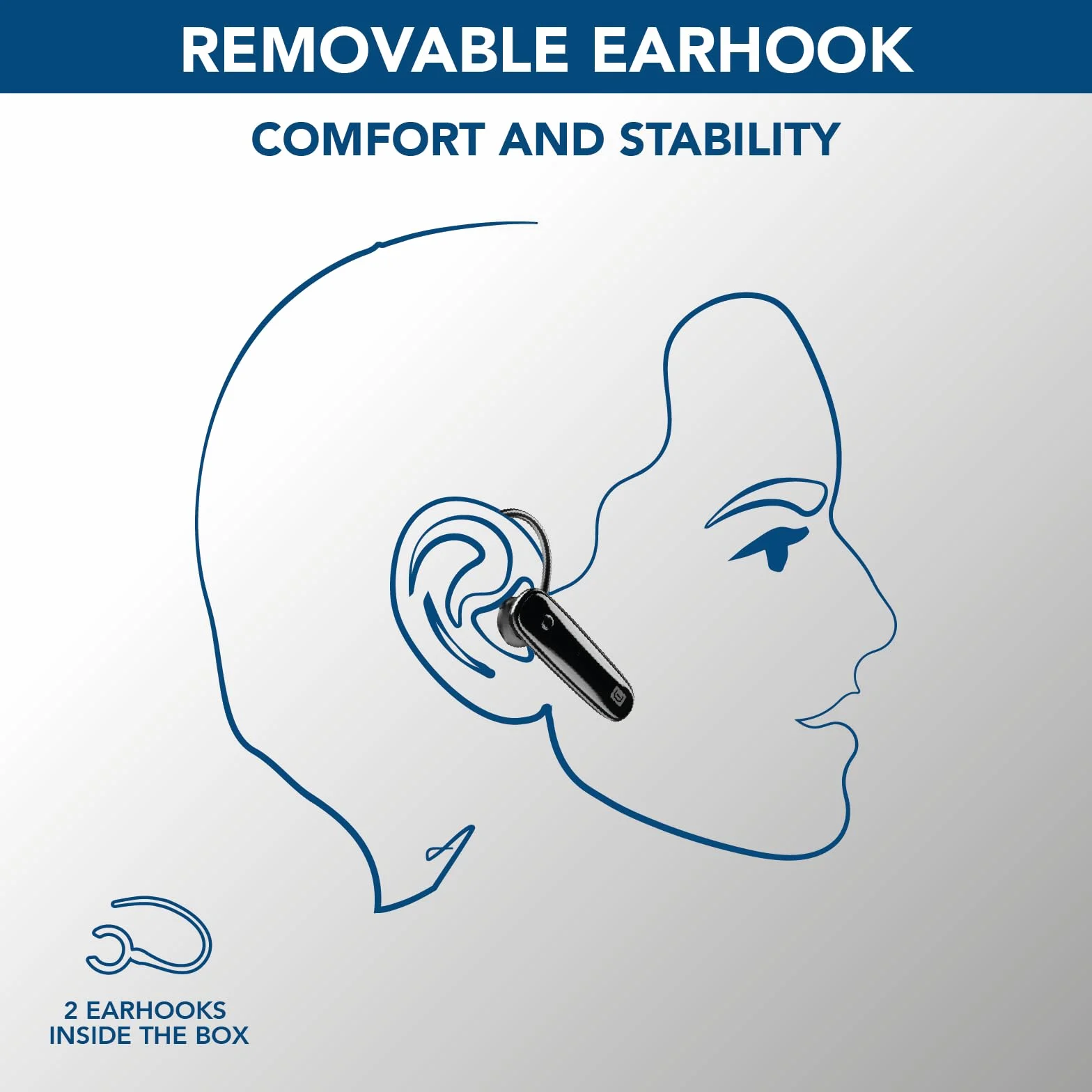 cellularline | Wynik | Ergonomiczny zestaw słuchawkowy Bluetooth Mono-Bluetooth® ze zdejmowanym pałąkiem – czas odtwarzania: 4 godziny – czarny
