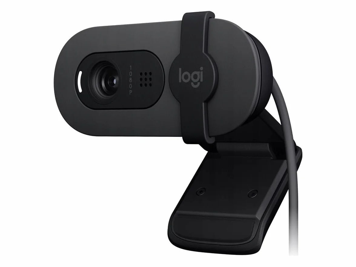 Logitech Brio 105 biznesowa kamera internetowa z Full HD i 1080p, automatyczne wyrównanie oświetlenia, USB-A, maskownica, łatwa konfiguracja, kompatybilna z Windows, macOS, ChromeOS - grafitowa