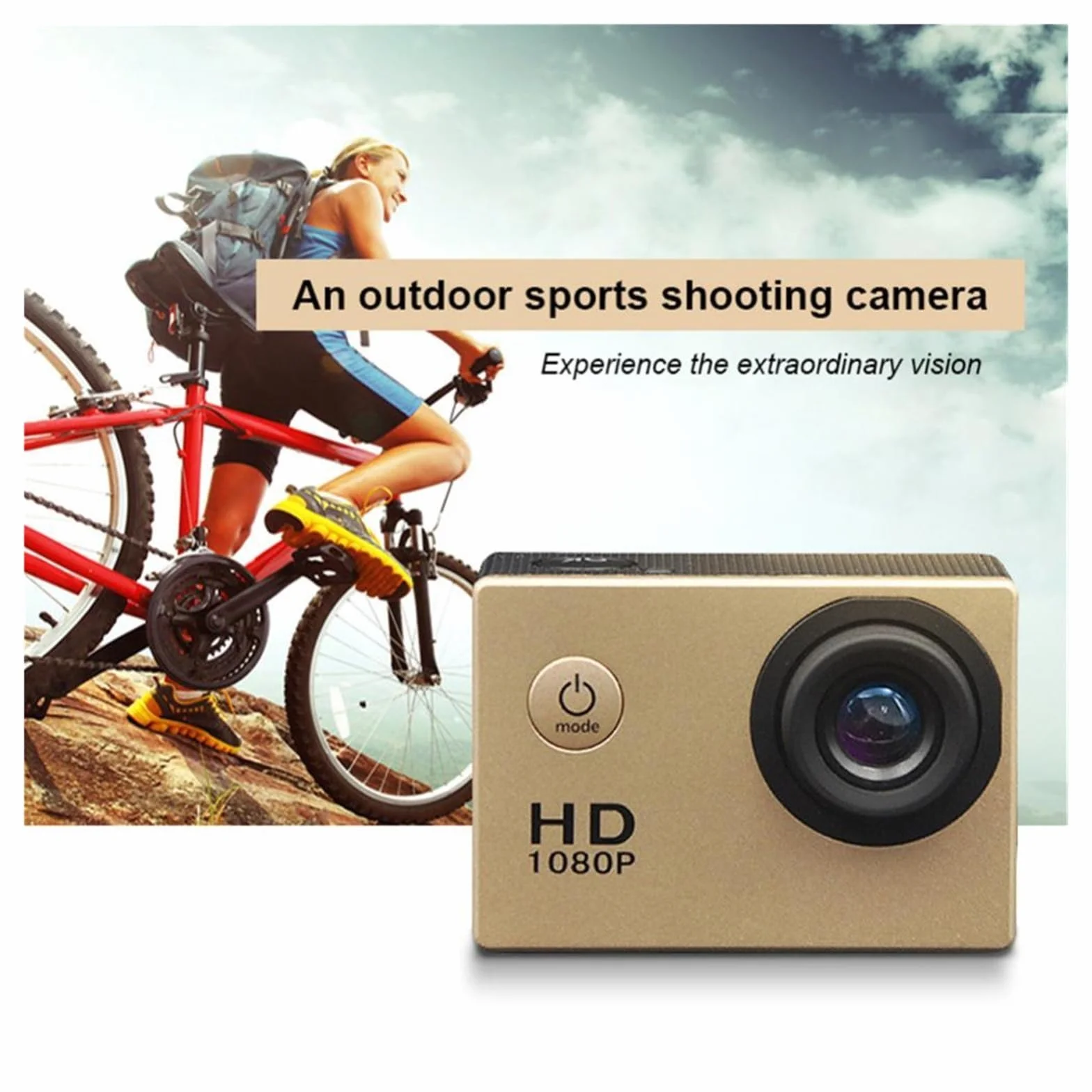 Mini HD 1080P wodoodporna kamera sportowa 2.0 Cal 32G Outdoor Motion Sking DV do akcji wideo kask rowerowa cyfrowa Bezproblemowa PrzenośNość(Cam add8gb card,Black)