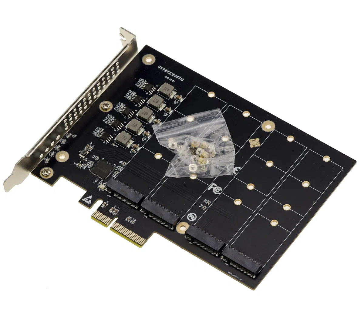 KALEA-INFORMATIQUE Karta kontrolera M2 PCIe 3.0 x4 dla 4 dysków M.2 NVMe M Key SSD Działa bez trybu rozwidlenia