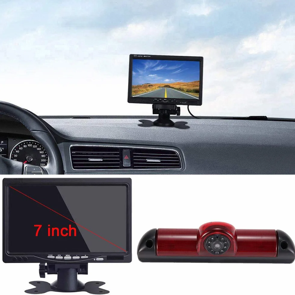 Klakus samochodowa lampa hamulcowa, światło hamowania, kamera cofania do Fiata Ducato/Peugeot Boxer/Citroen Jumper/Dodge + 7" ekran DVD, TFT do samochodów ciężarowych, wyświetlacz LCD