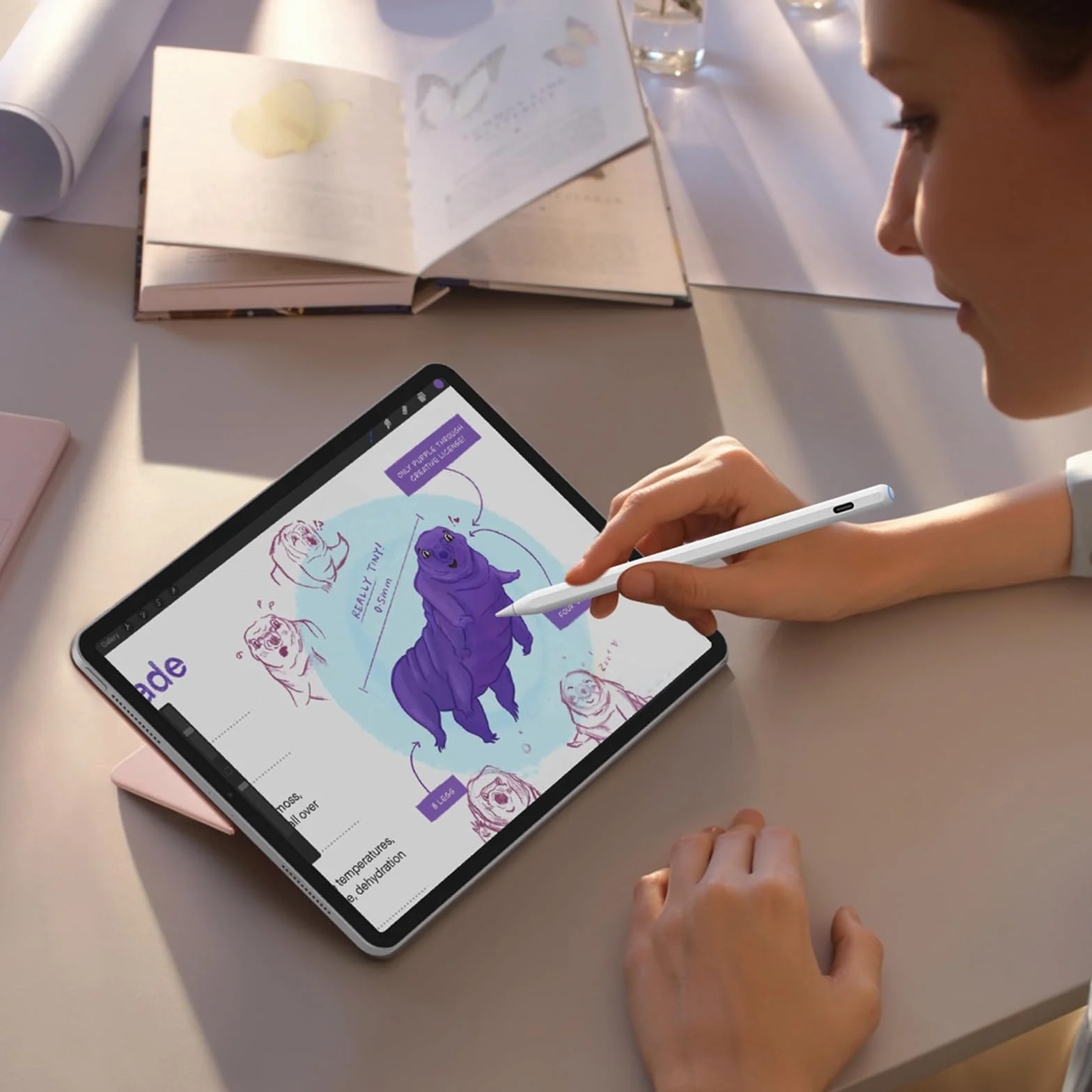 Zspeed Rysiki do iPad, Apple pencil z bezprzewodowe ładowanie I czułością na pochylenie, odrzucanie dłoni, Stylus kompatybilny ze iPad Pro 12.9 3/4/5/6, iPad Pro 11 1/2/3/4, iPad10/9/8/7/6, Mini/Air