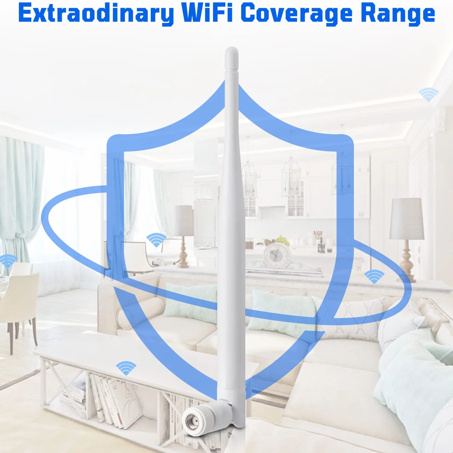 Eightwood Antena WiFi 2,4 G/5,8 G Dual Band (2 szt.) RPSMA do Kamery Bezpieczeństwa, Bezprzewodowego AV Audio Video Odbiornika, HDMI Extendera, Routera Sieciowego, Bramy IoT, WiFi AP, Modemu, Hotspota