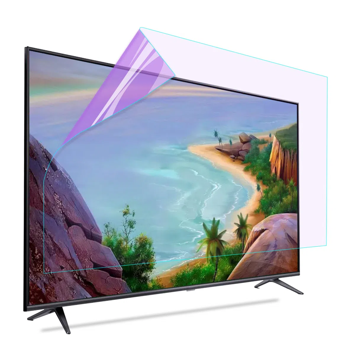 Folia ochronna na ekran telewizora od matowego odbicia, 50-65 cali folia filtrująca antyrefleksyjna, anty-niebieskie światło łagodzi zmęczenie oczu, do LCD, LED, 4K OLED i QLED HDTV (50in 1095x616mm)