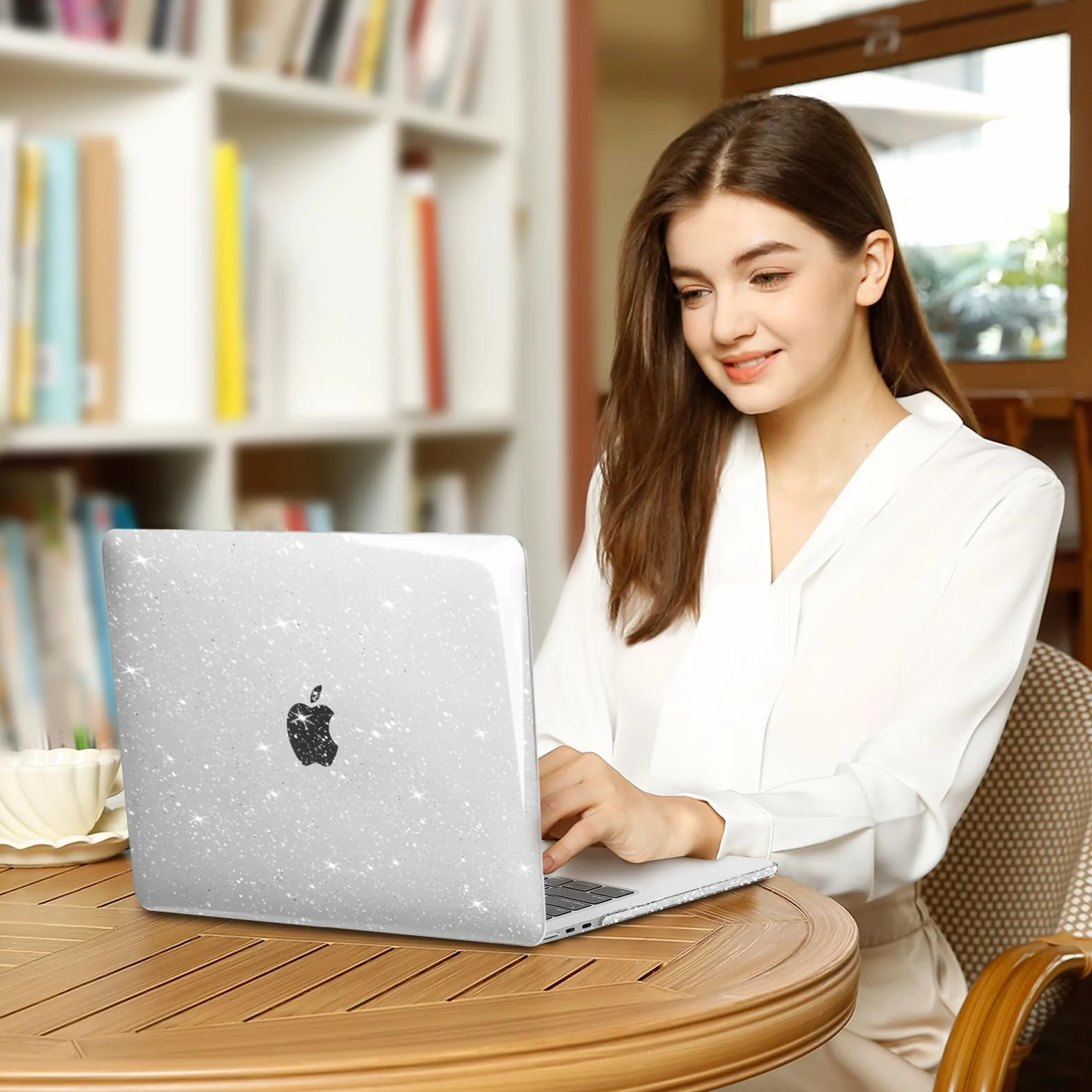 MOSISO Etui kompatybilne z MacBook Air 34.5 cm 2022-2024 M3 A3113 M2 A2681 twarda obudowa z tworzywa sztucznego przezroczysta