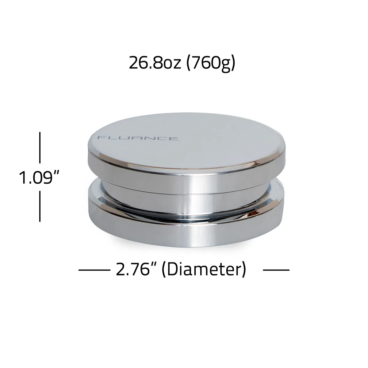 Fluance HiFi ciężarek do płyt winylowych – stabilizator do gramofonu z srebrnej stali z welurową podkładką – Srebrny (RW02)